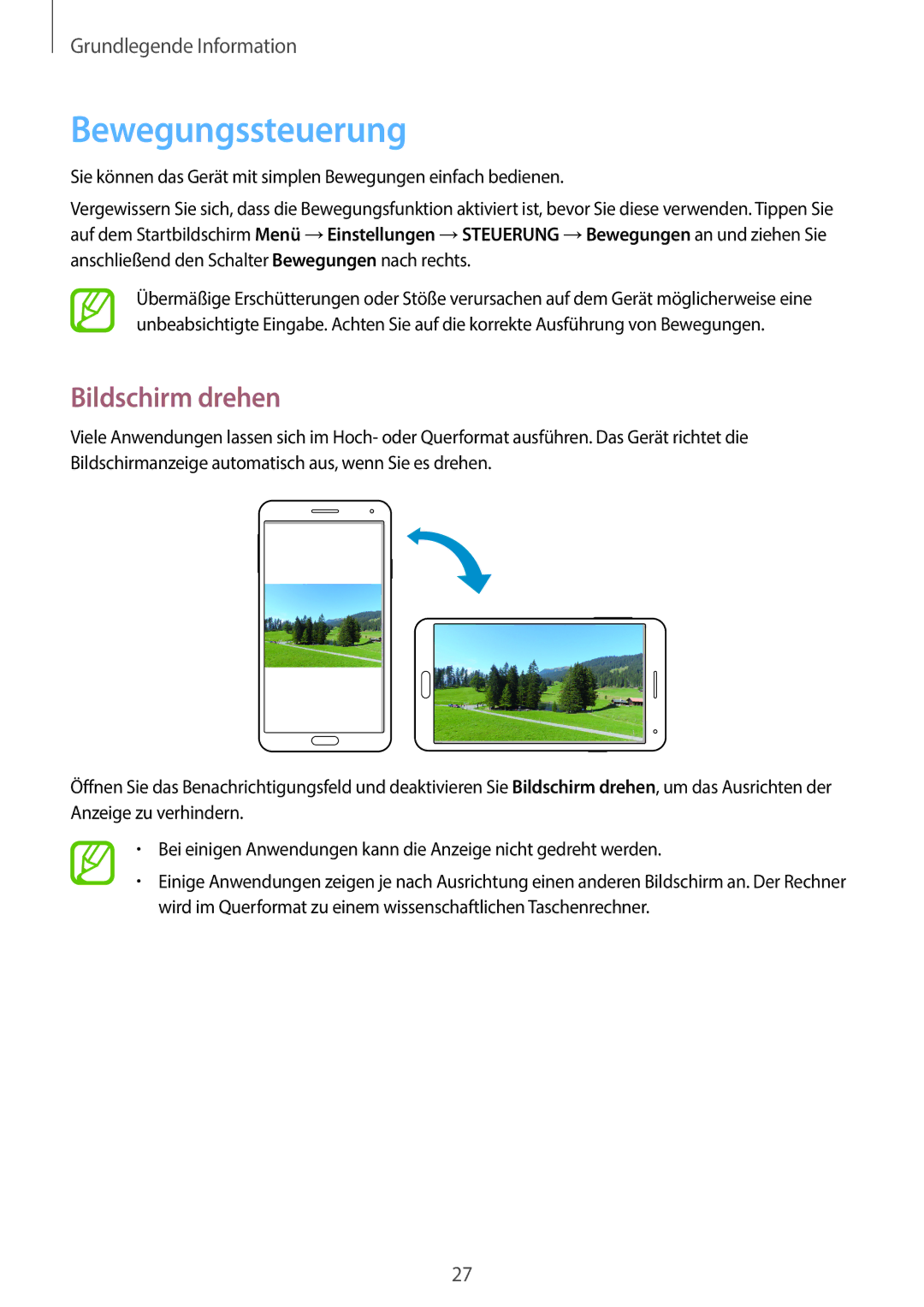 Samsung SM-N9005ZWESFR, SM-N9005ZKEXEO, SM-N9005ZWEVD2, SM-N9005ZWETMN, SM-N9005ZWETCL Bewegungssteuerung, Bildschirm drehen 