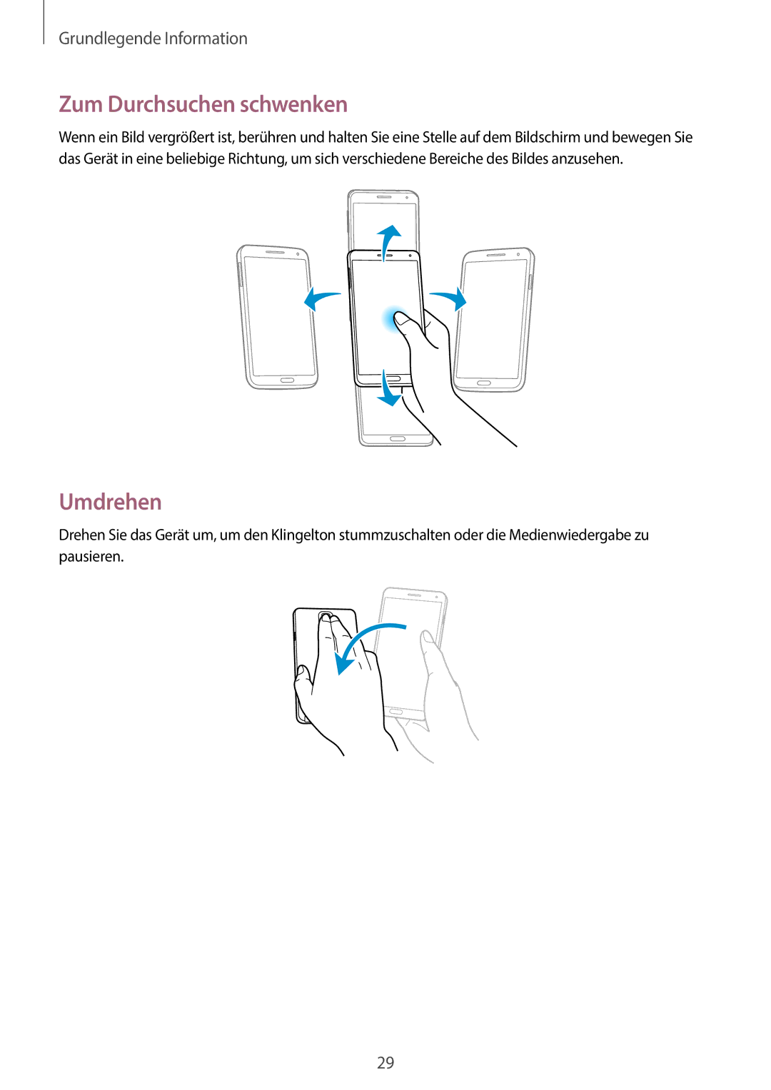 Samsung SM-N9005ZKEXEO, SM-N9005ZWEVD2, SM-N9005ZWETMN, SM-N9005ZWETCL, SM-N9005ZWEITV Zum Durchsuchen schwenken, Umdrehen 