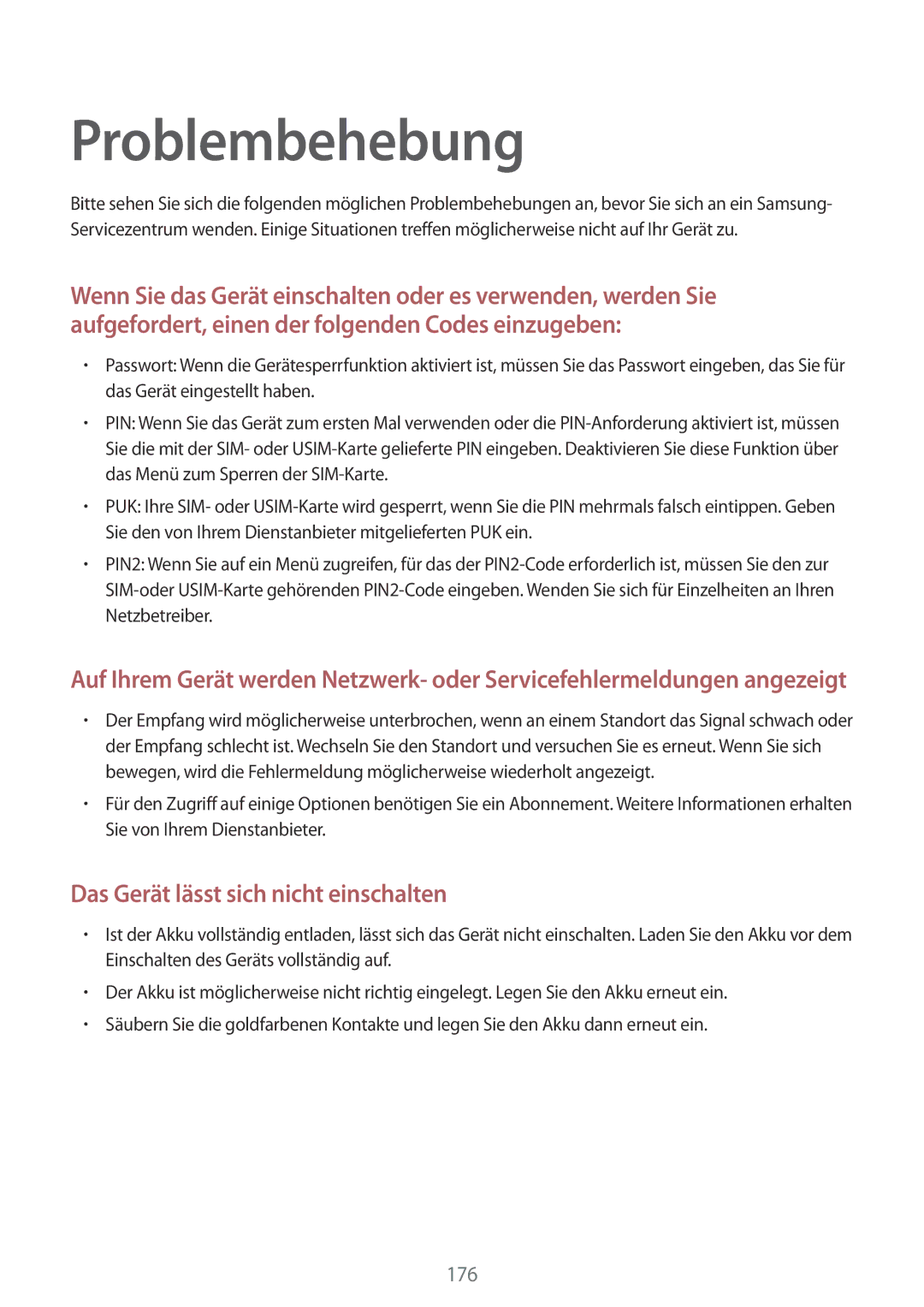 Samsung SM-N9005ZWETMN, SM-N9005ZKEXEO, SM-N9005ZWEVD2, SM-N9005ZWETCL, SM-N9005ZWEITV, SM-N9005ZWEDBT manual Problembehebung 