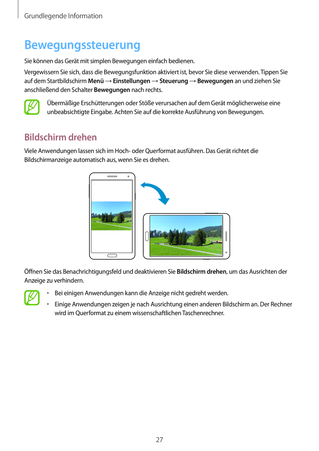 Samsung SM-N9005ZWESFR, SM-N9005ZKEXEO, SM-N9005ZWEVD2, SM-N9005ZWETMN, SM-N9005ZWETCL Bewegungssteuerung, Bildschirm drehen 