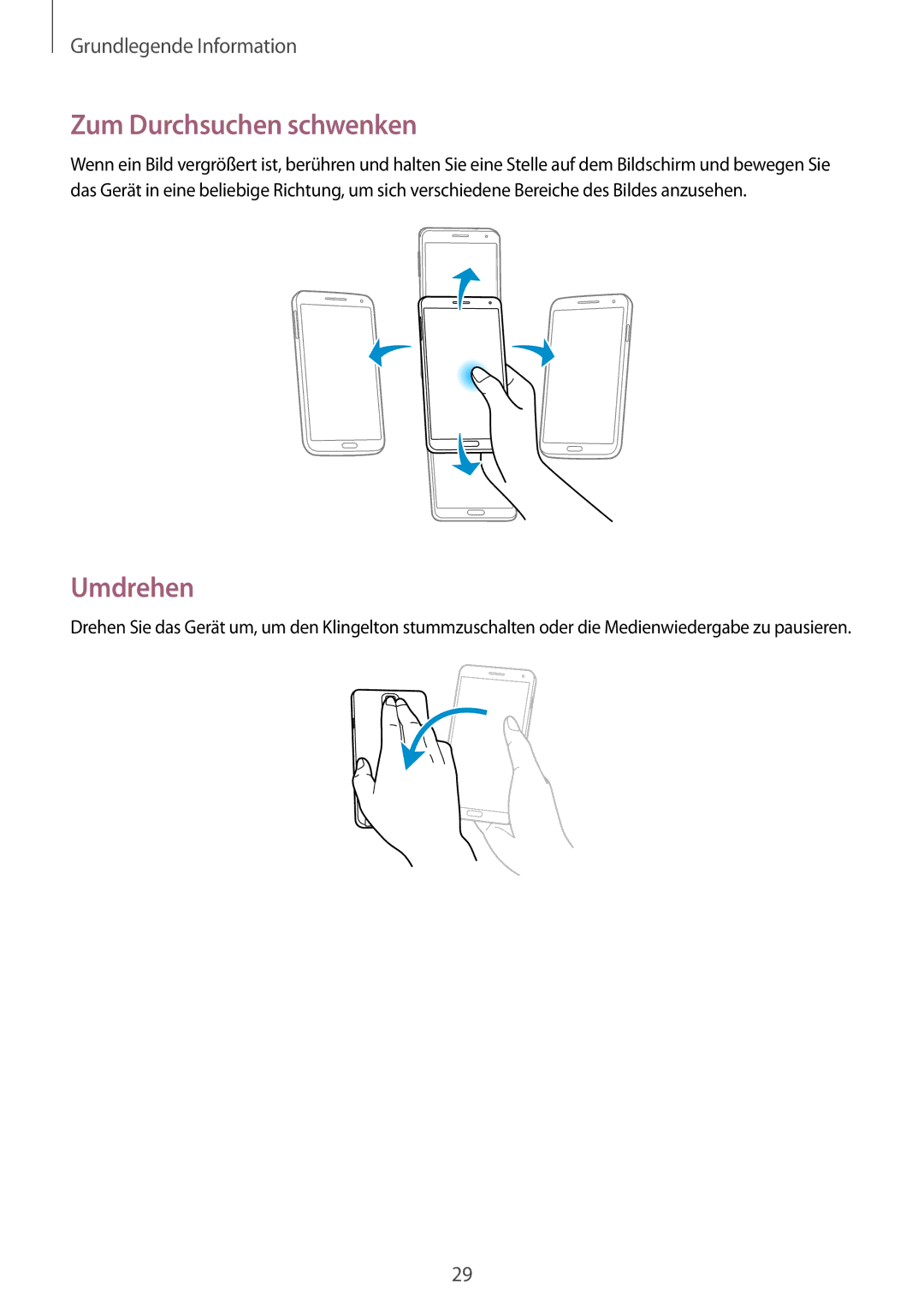 Samsung SM-N9005ZKEXEO, SM-N9005ZWEVD2, SM-N9005ZWETMN, SM-N9005ZWETCL, SM-N9005ZWEITV Zum Durchsuchen schwenken, Umdrehen 