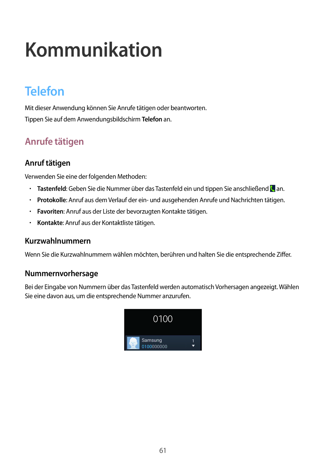 Samsung SM-N9005ZWETCL, SM-N9005ZKEXEO manual Telefon, Anrufe tätigen, Anruf tätigen, Kurzwahlnummern, Nummernvorhersage 