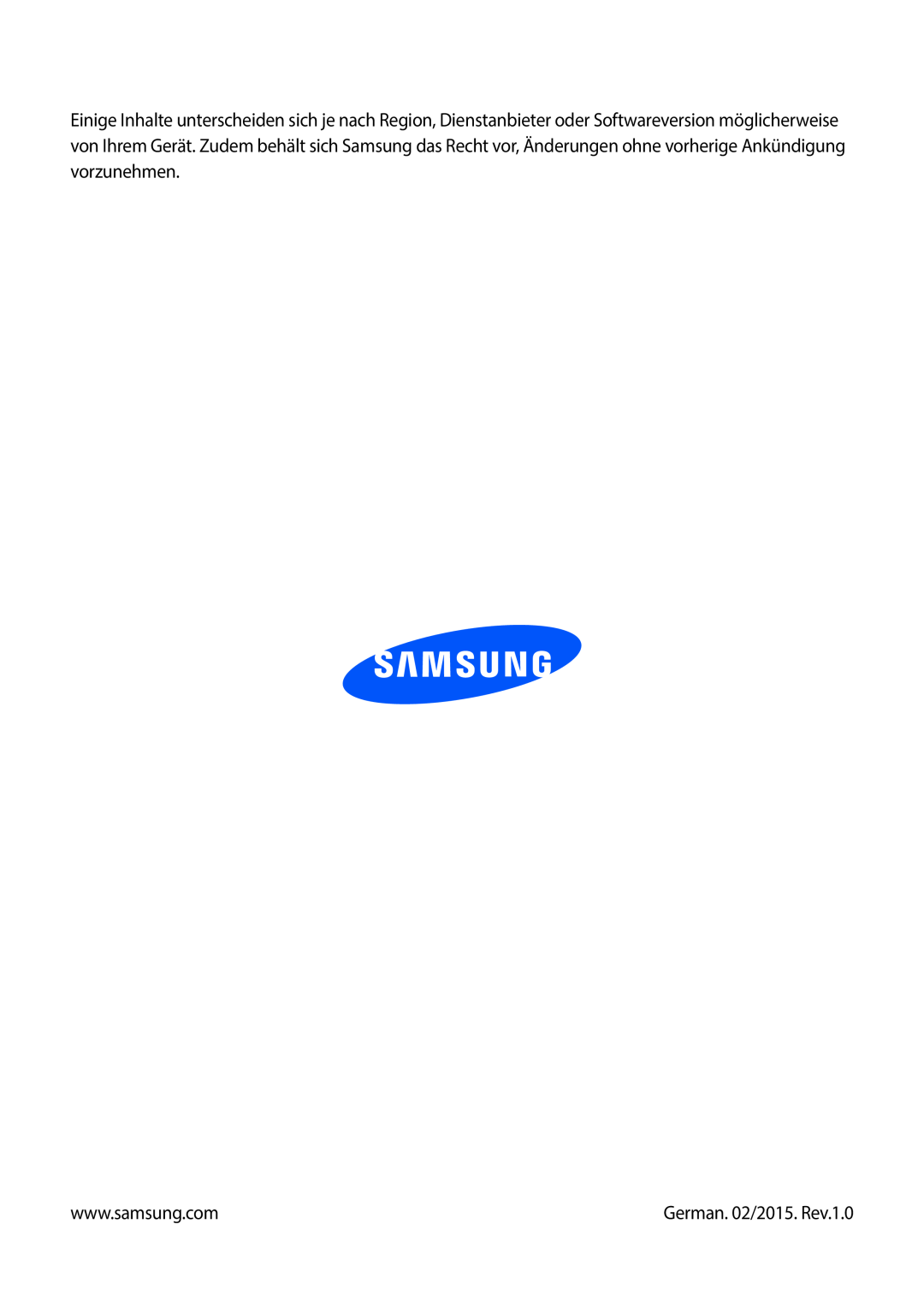 Samsung SM-N9005ZKEPRT, SM-N9005ZKEXEO, SM-N9005ZWEVD2, SM-N9005ZWETMN, SM-N9005ZWETCL manual German. 02/2015. Rev.1.0 