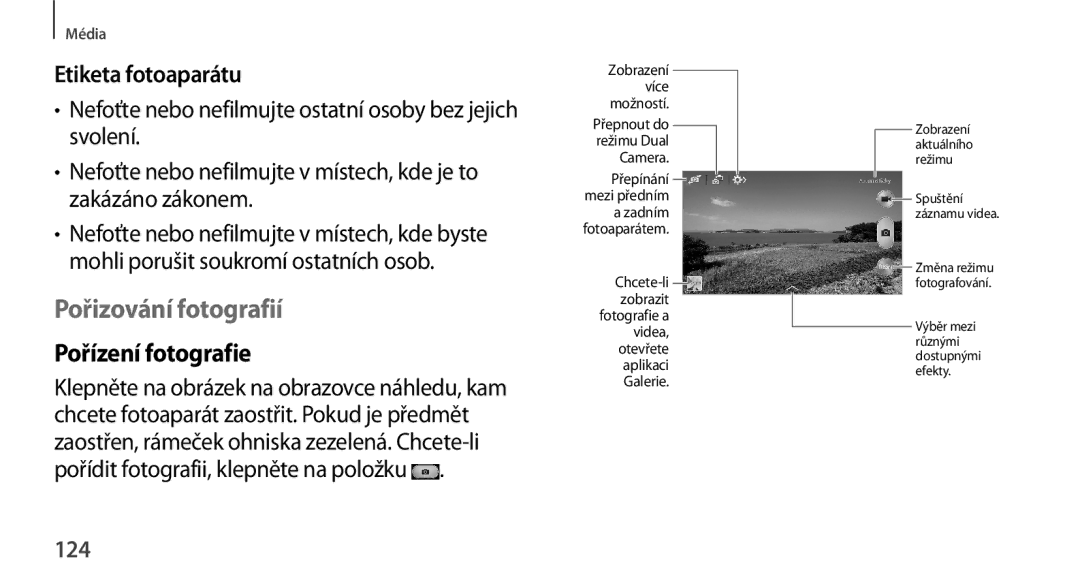 Samsung SM-N9005ZKEVDC, SM-N9005ZKEXEO, SM-N9005ZWEXEO Pořizování fotografií, Pořízení fotografie, Etiketa fotoaparátu, 124 