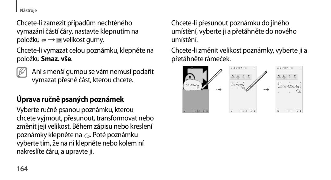 Samsung SM-N9005ZKEETL, SM-N9005ZKEXEO, SM-N9005ZWEXEO, SM-N9005ZKEPRT, SM-N9005ZWEETL Úprava ručně psaných poznámek, 164 