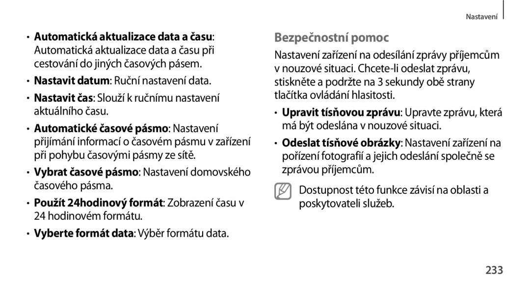 Samsung SM-N9005ZKEIDE Bezpečnostní pomoc, Automatická aktualizace data a času, Vyberte formát data Výběr formátu data 