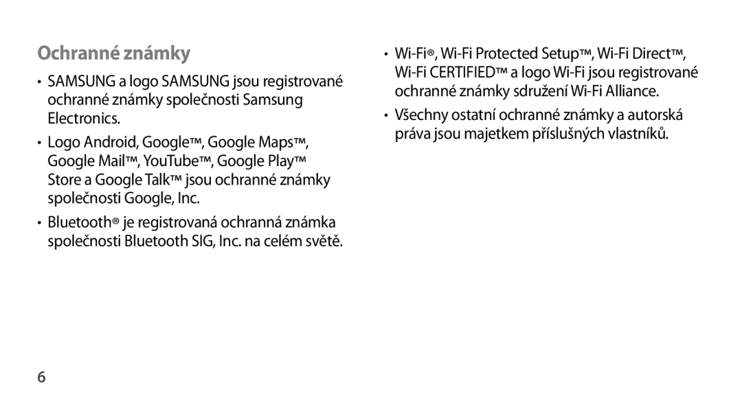 Samsung SM-N9005ZKEMOB, SM-N9005ZKEXEO, SM-N9005ZWEXEO, SM-N9005ZKEPRT, SM-N9005ZWEETL, SM-N9005ZWEATO manual Ochranné známky 