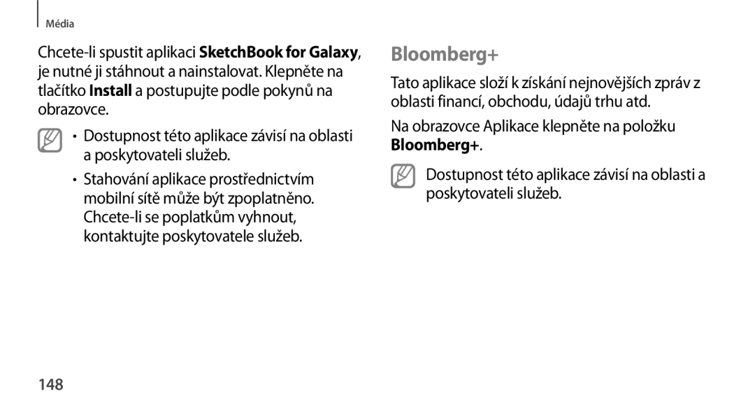 Samsung SM-N9005ZWEATO, SM-N9005ZKEXEO, SM-N9005ZWEXEO, SM-N9005ZKEPRT, SM-N9005ZWEETL, SM-N9005ZKEATO manual Bloomberg+, 148 