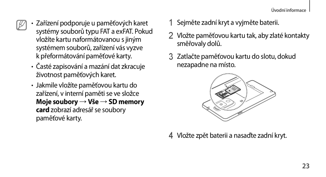 Samsung SM-N9005ZWEORX, SM-N9005ZKEXEO, SM-N9005ZWEXEO, SM-N9005ZKEPRT, SM-N9005ZWEETL manual Přeformátování paměťové karty 