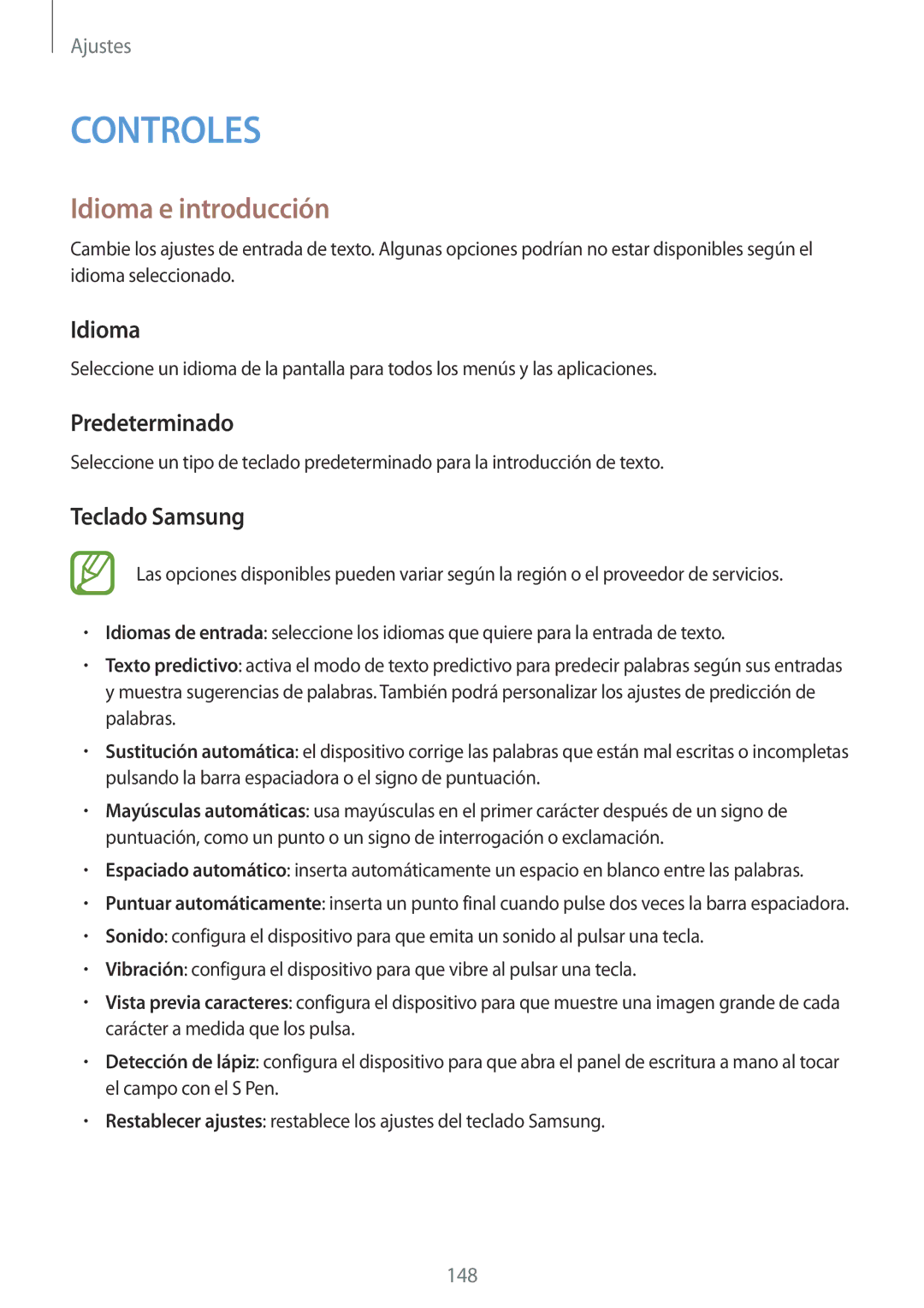 Samsung SM-N9005ZIEYOG, SM-N9005ZWEITV, SM-N9005ZWEDBT manual Idioma e introducción, Predeterminado, Teclado Samsung 
