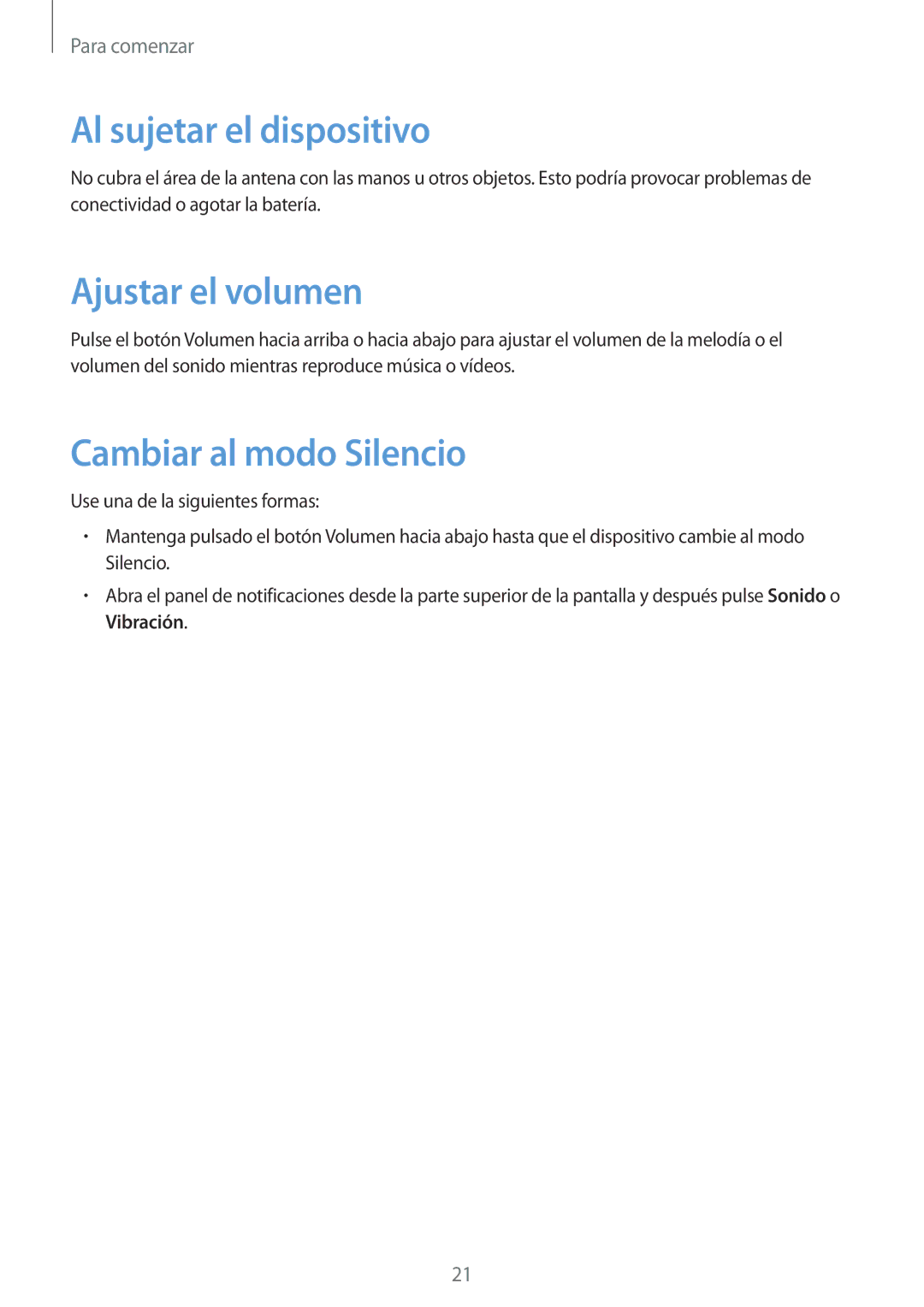 Samsung SM-N9005ZWEAMN, SM-N9005ZWEITV manual Al sujetar el dispositivo, Ajustar el volumen, Cambiar al modo Silencio 