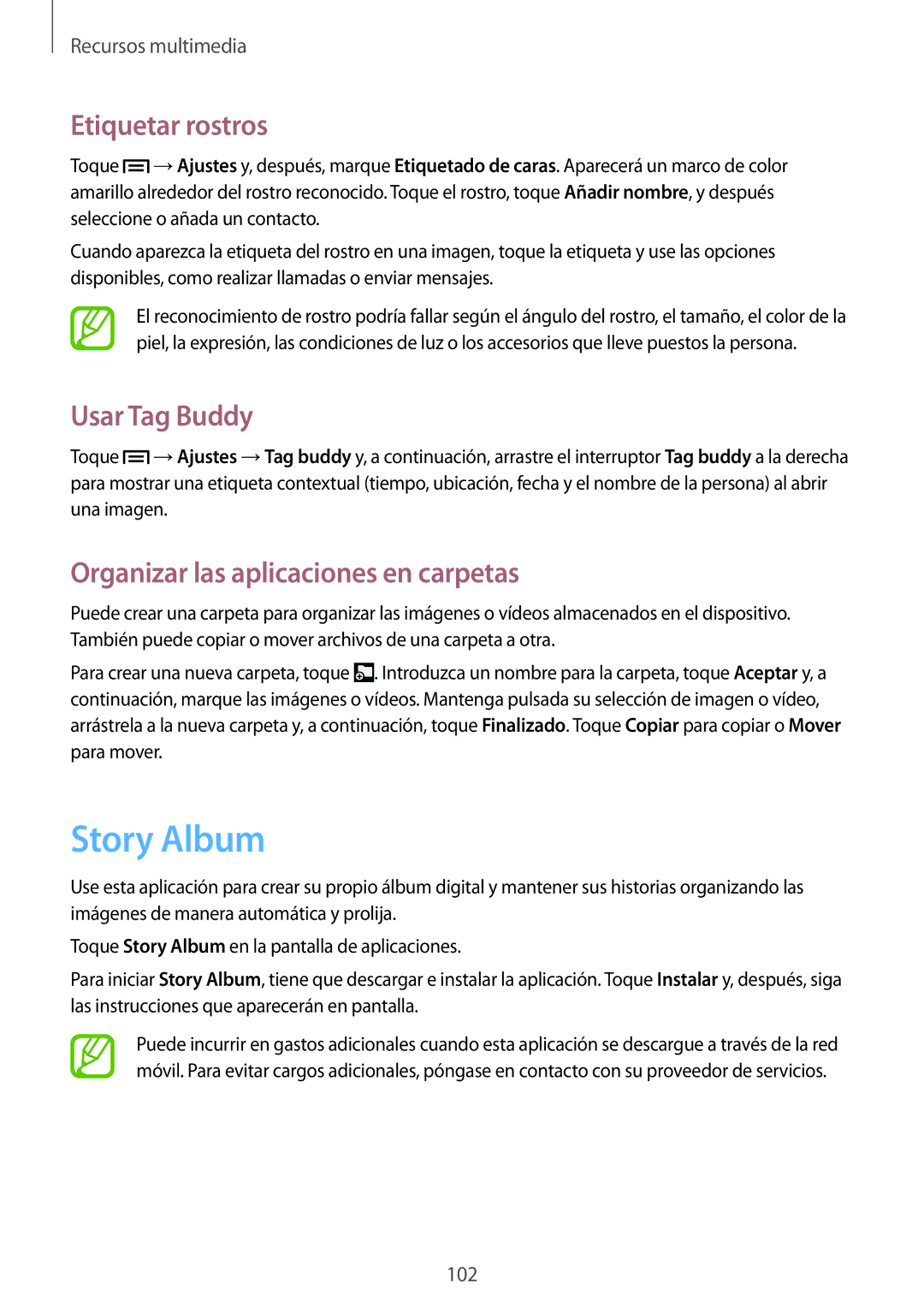 Samsung SM-N9005ZWMCOM, SM-N9005ZWEITV, SM-N9005ZWEDBT, SM-N9005ZKEEUR manual Story Album, Etiquetar rostros, Usar Tag Buddy 