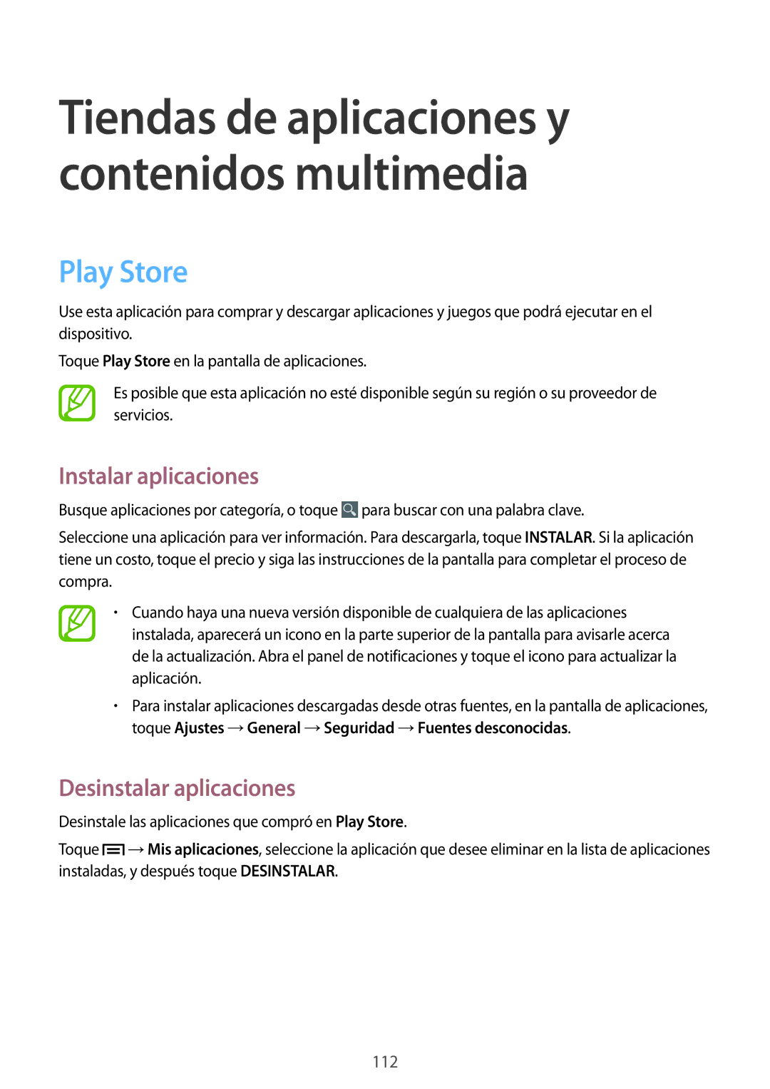 Samsung SM-N9005ZWEAUT, SM-N9005ZWEITV, SM-N9005ZWEDBT manual Tiendas de aplicaciones y contenidos multimedia, Play Store 