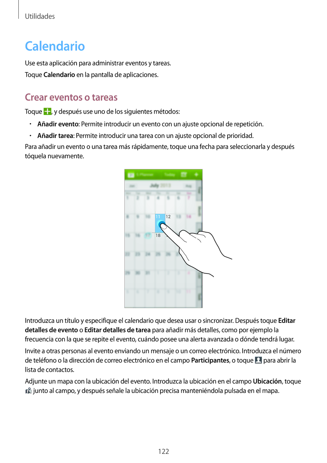 Samsung SM-N9005ZKEXEF, SM-N9005ZWEITV, SM-N9005ZWEDBT, SM-N9005ZKEEUR, SM-N9005ZKETPH Calendario, Crear eventos o tareas 