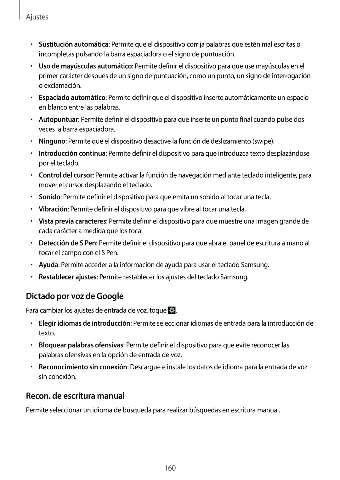 Samsung SM-N9005ZKEXEF, SM-N9005ZWEITV, SM-N9005ZWEDBT, SM-N9005ZKEEUR Dictado por voz de Google, Recon. de escritura manual 