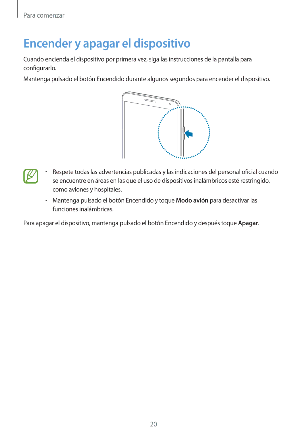 Samsung SM-N9005ZWEETL, SM-N9005ZWEITV, SM-N9005ZWEDBT, SM-N9005ZKEEUR, SM-N9005ZKETPH manual Encender y apagar el dispositivo 