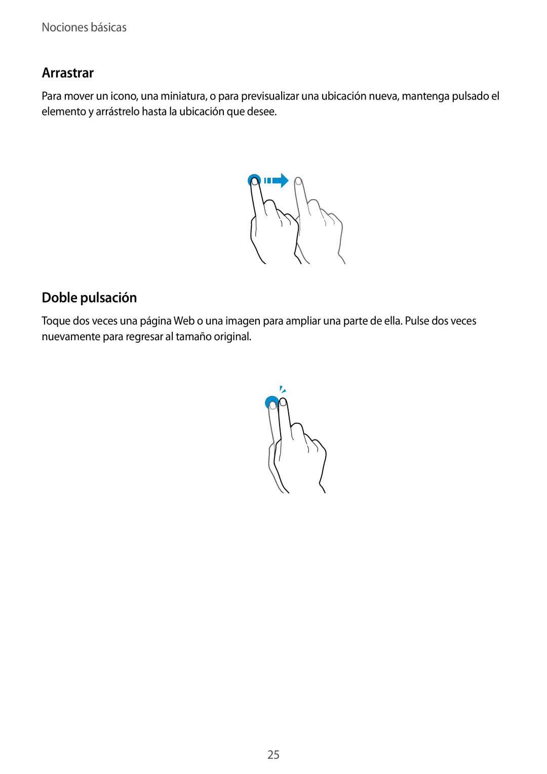 Samsung SM-N9005ZWEPHN, SM-N9005ZWEITV, SM-N9005ZWEDBT, SM-N9005ZKEEUR, SM-N9005ZKETPH manual Arrastrar, Doble pulsación 