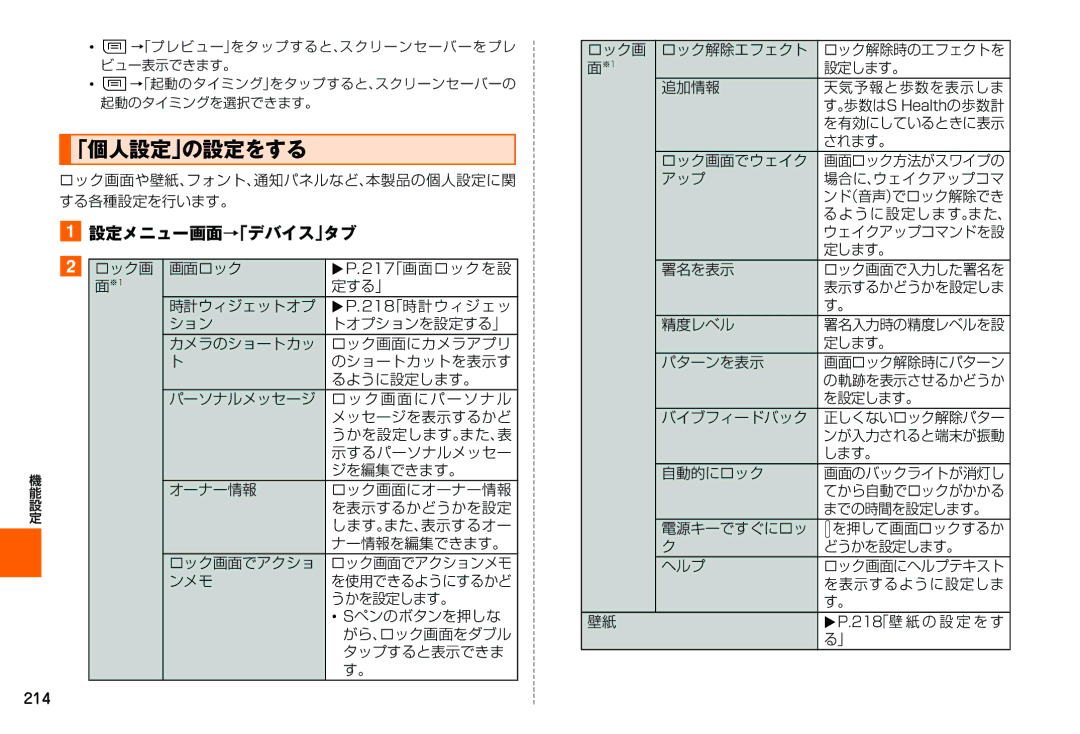 Samsung SM-N900JZWEKDI, SM-N900JZKEKDI manual 「個人設定」の設定をする 