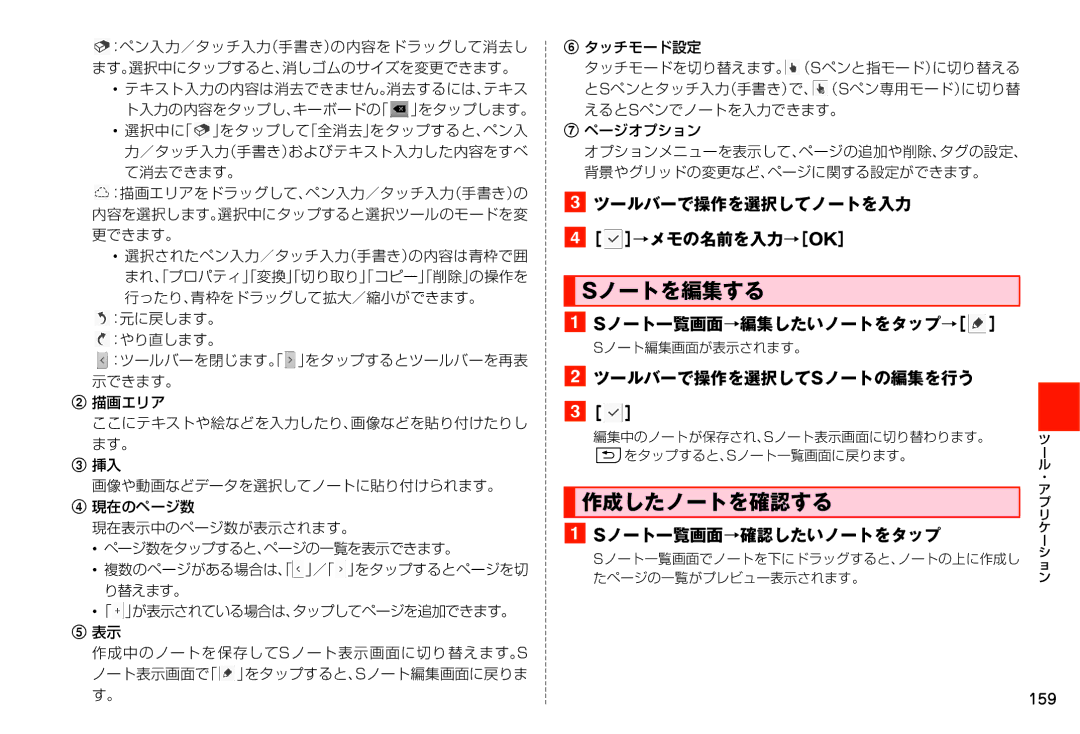 Samsung SM-N900JZKEKDI, SM-N900JZWEKDI manual Sノートを編集する, 作成したノートを確認する 