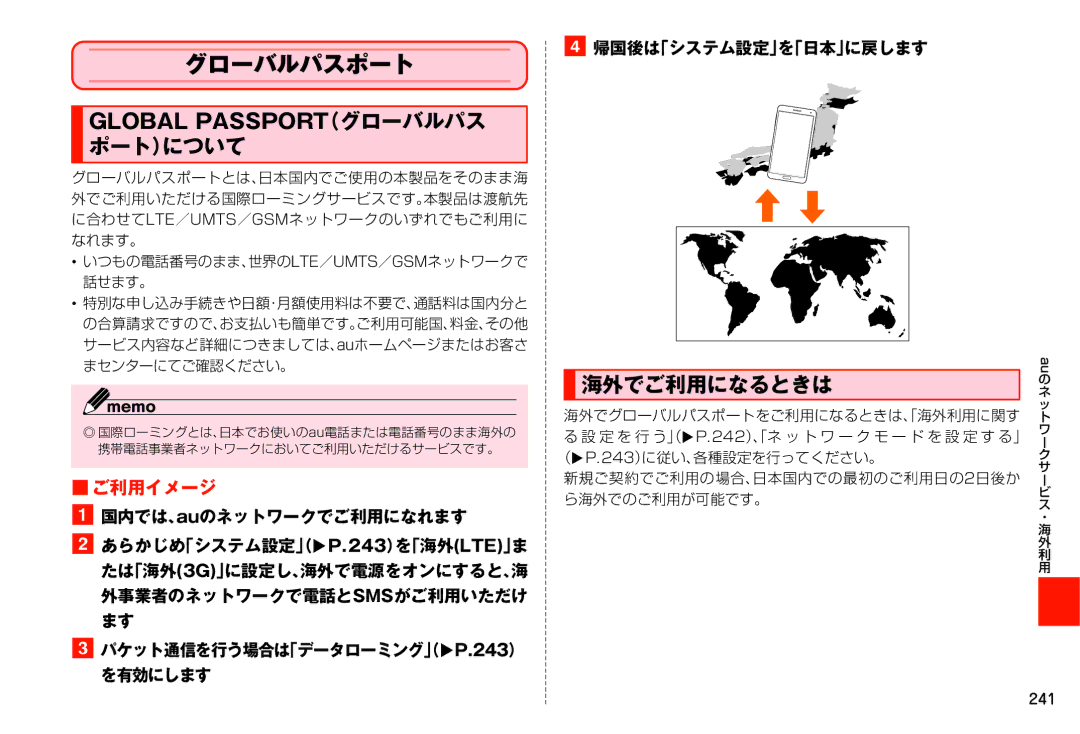 Samsung SM-N900JZKEKDI, SM-N900JZWEKDI manual グローバルパスポート, ポート）について, 海外でご利用になるときは, ご利用イメージ 