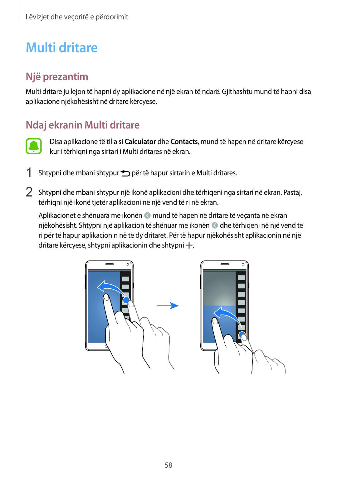 Samsung SM-N910CZKEMSR, SM-N910CZDESEE, SM-N910CZKETEB, SM-N910CZWEMSR, SM-N910CZWESEE manual Ndaj ekranin Multi dritare 