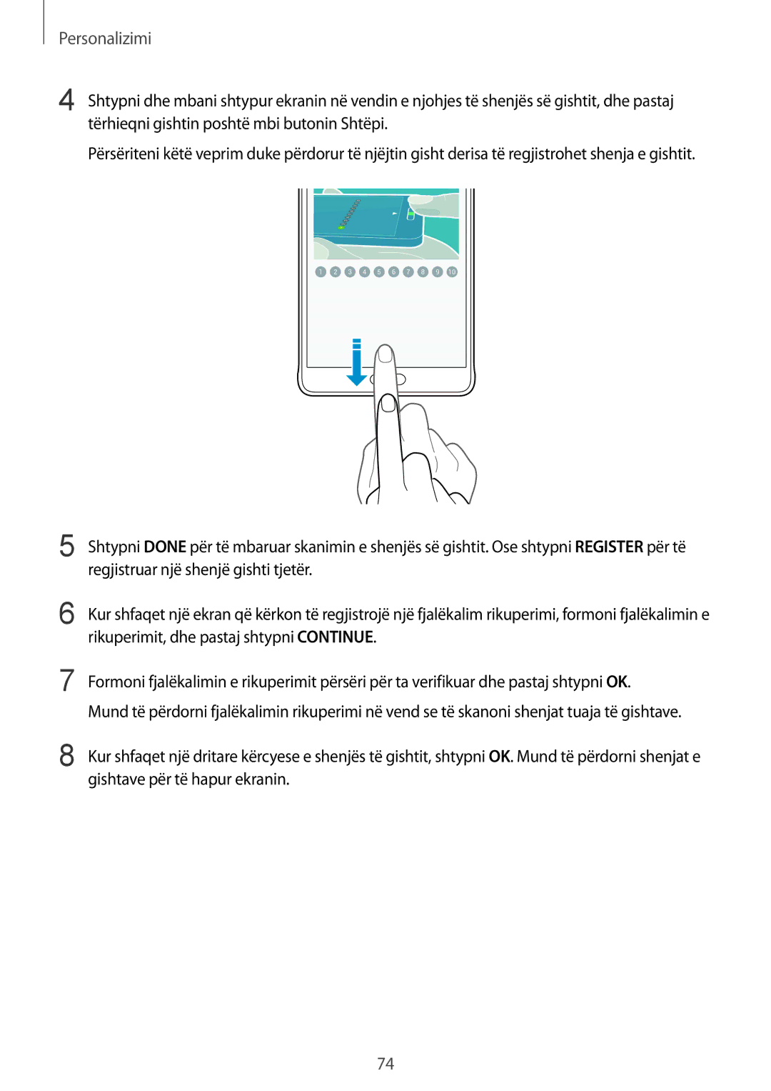 Samsung SM-N910CZWEMSR, SM-N910CZDESEE, SM-N910CZKETEB, SM-N910CZWESEE, SM-N910CZKEMSR, SM-N910CZKESEE manual Personalizimi 