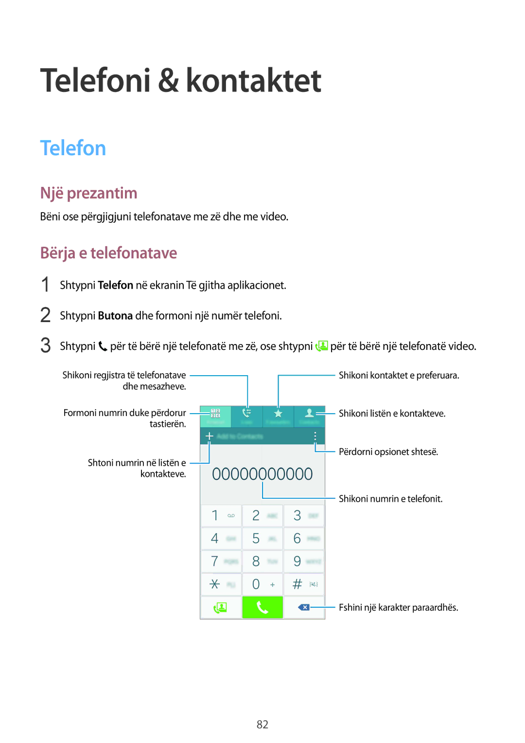 Samsung SM-N910CZKEMSR, SM-N910CZDESEE, SM-N910CZKETEB, SM-N910CZWEMSR manual Telefoni & kontaktet, Bërja e telefonatave 