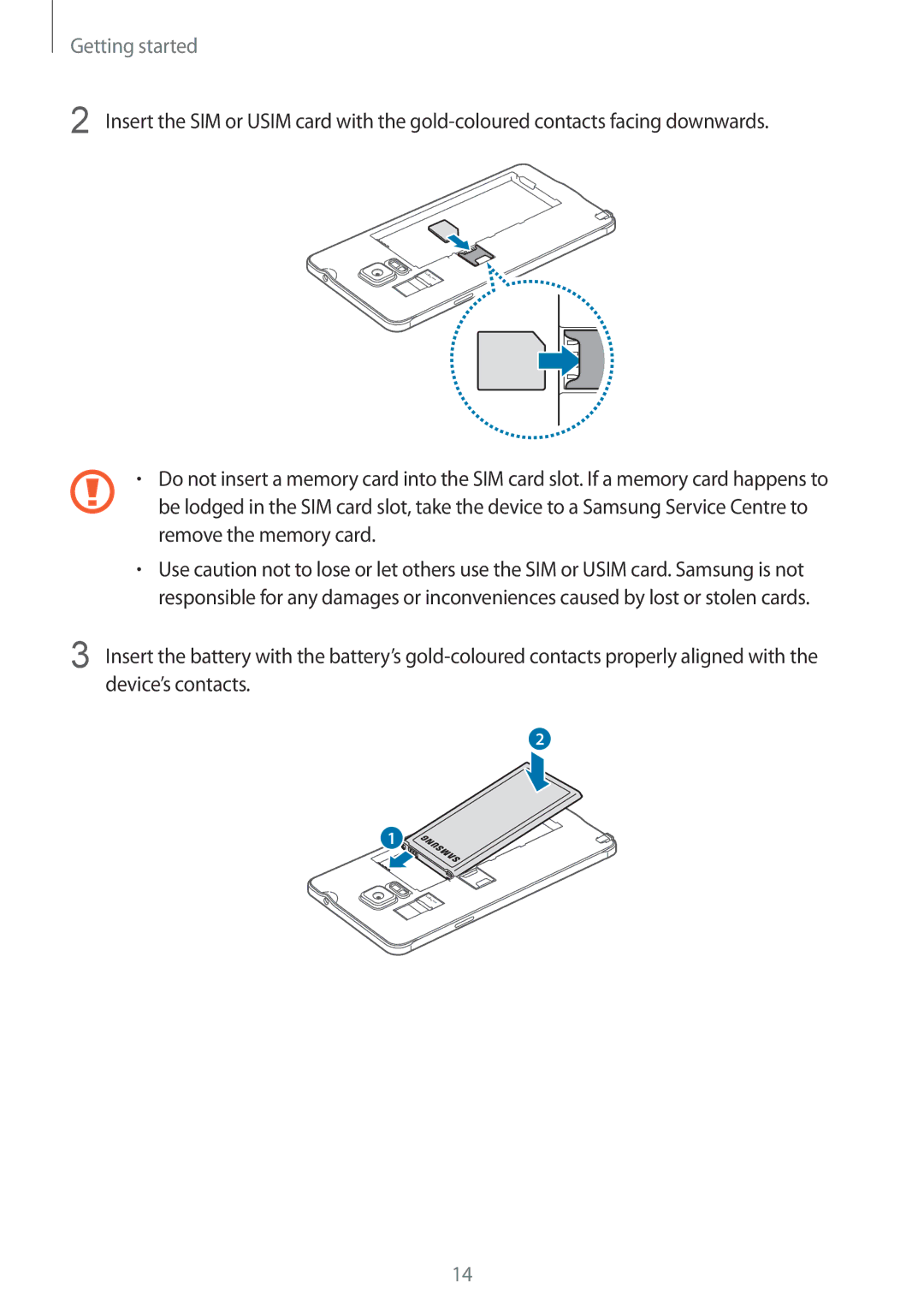 Samsung SM2N910CZDEXEH, SM-N910CZDESEE, SM-N910CZKETEB, SM-N910CZWEMSR, SM-N910CZWESEE, SM-N910CZKEMSR manual Getting started 