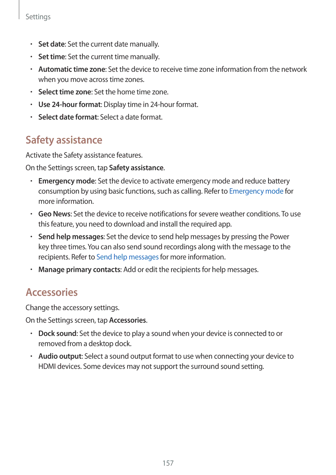 Samsung SM-N910CZWEVIP, SM-N910CZDESEE, SM-N910CZKETEB, SM-N910CZWEMSR, SM-N910CZWESEE manual Safety assistance, Accessories 