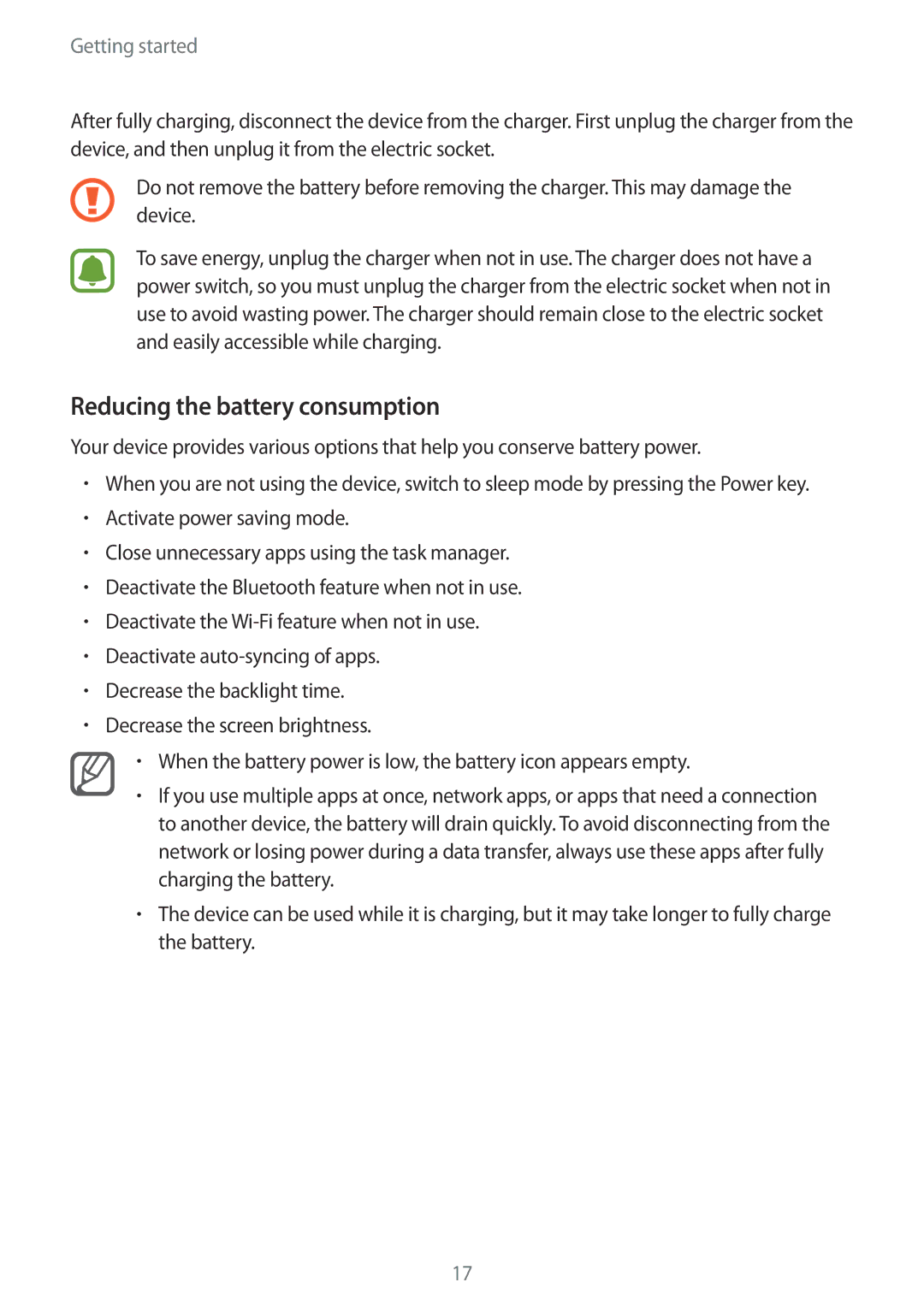 Samsung SM-N910CZDEXEO, SM-N910CZDESEE, SM-N910CZKETEB, SM-N910CZWEMSR, SM-N910CZWESEE manual Reducing the battery consumption 