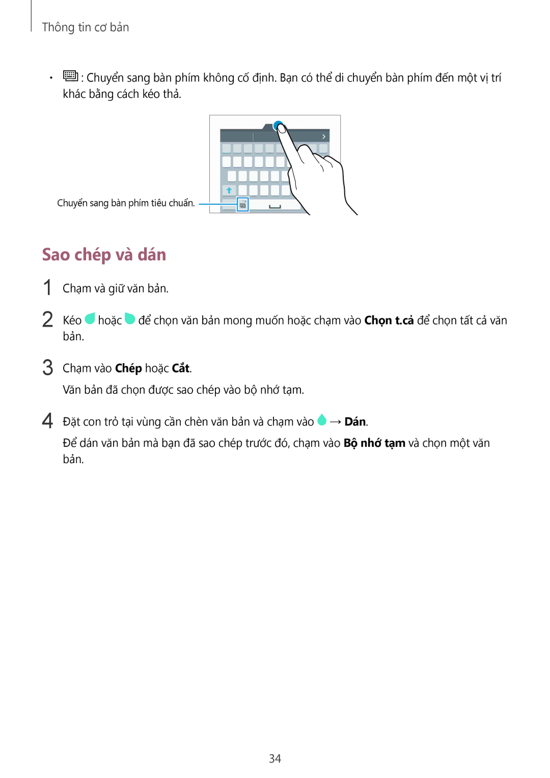 Samsung SM-N910CZKEXXV, SM-N910CZDEXXV, SM-N910CZWEXXV, SM-N910CZIEXXV manual Sao chép và dán 