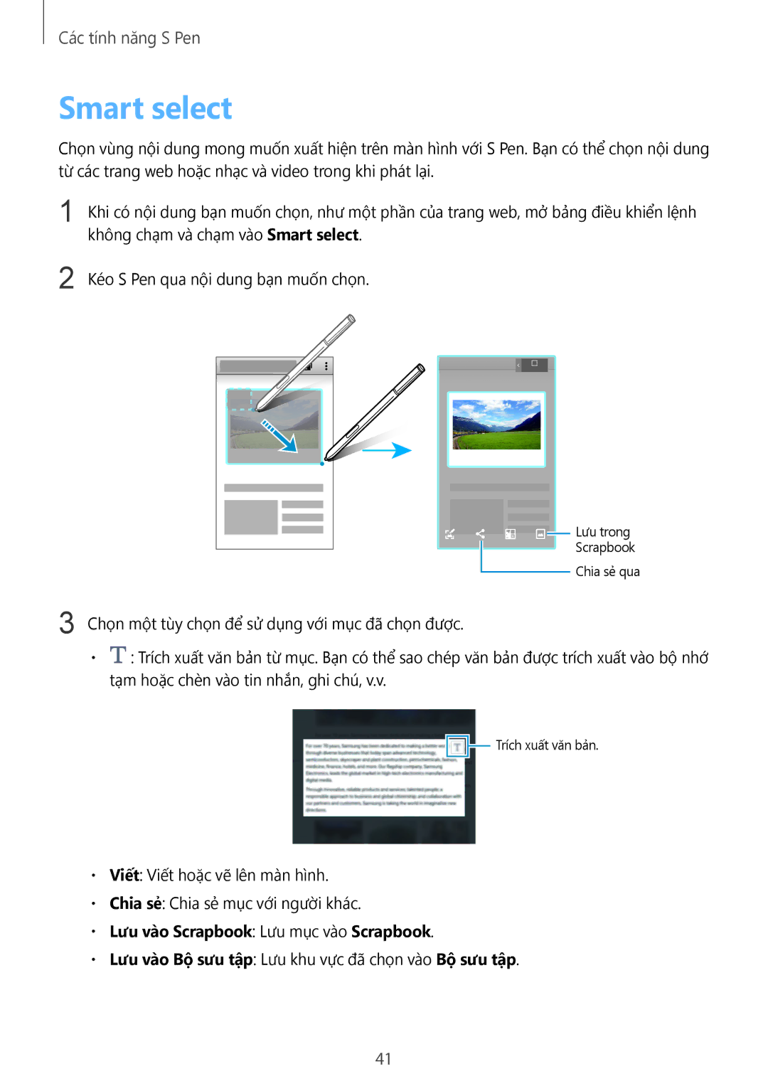 Samsung SM-N910CZWEXXV, SM-N910CZDEXXV, SM-N910CZKEXXV, SM-N910CZIEXXV manual Smart select 