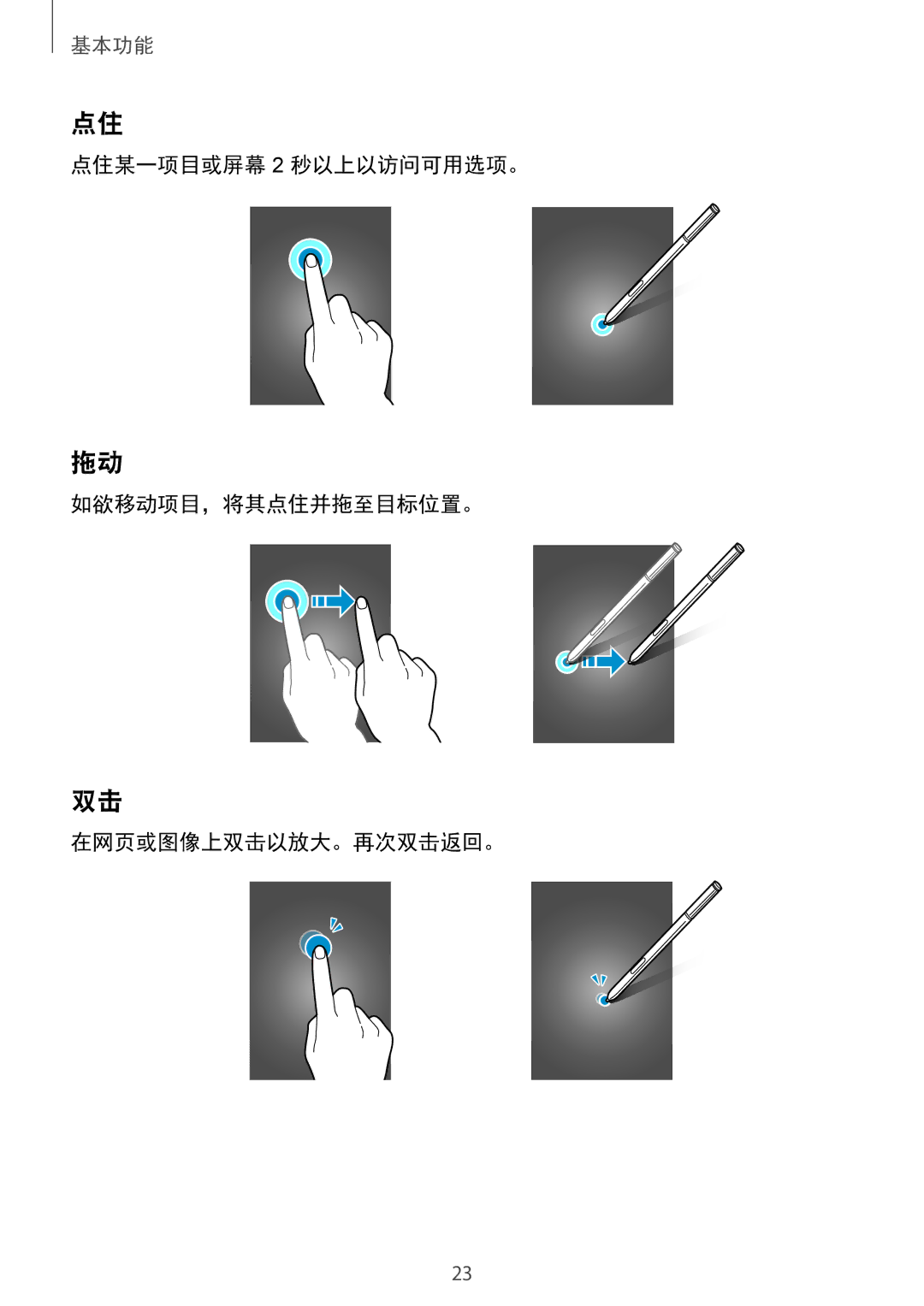 Samsung SM-N910CZIEXXV, SM-N910CZDEXXV, SM-N910CZWEXXV, SM-N910CZKEXXV manual 基本功能 