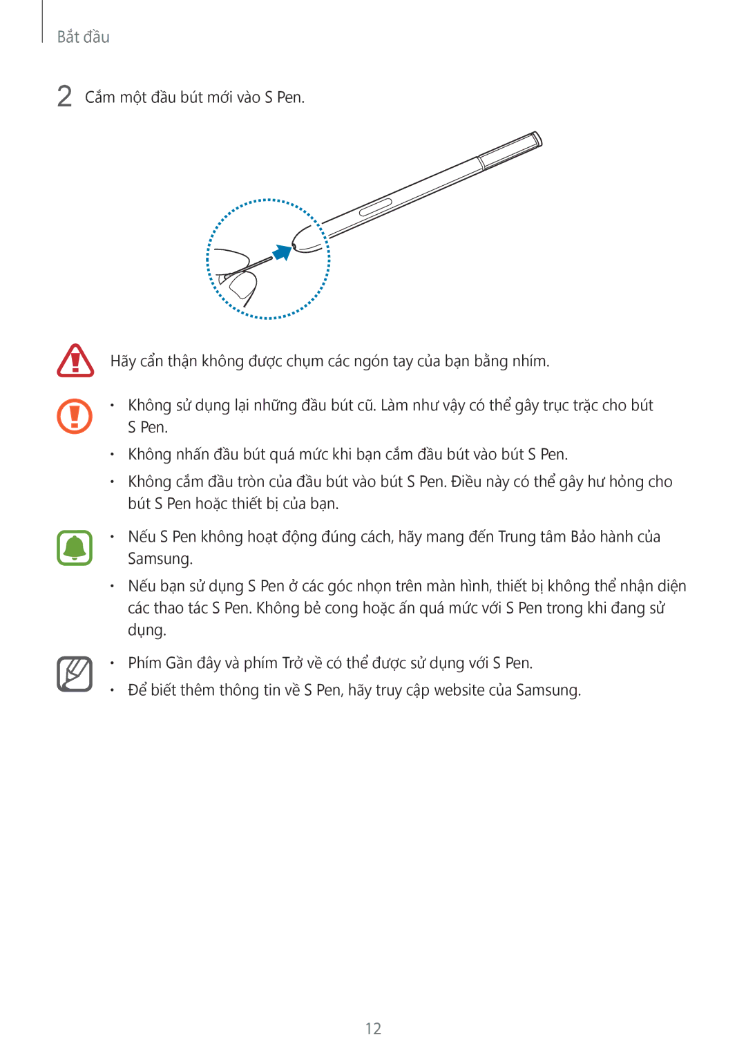 Samsung SM-N910CZDEXXV, SM-N910CZWEXXV, SM-N910CZKEXXV, SM-N910CZIEXXV manual Bắt đầu 