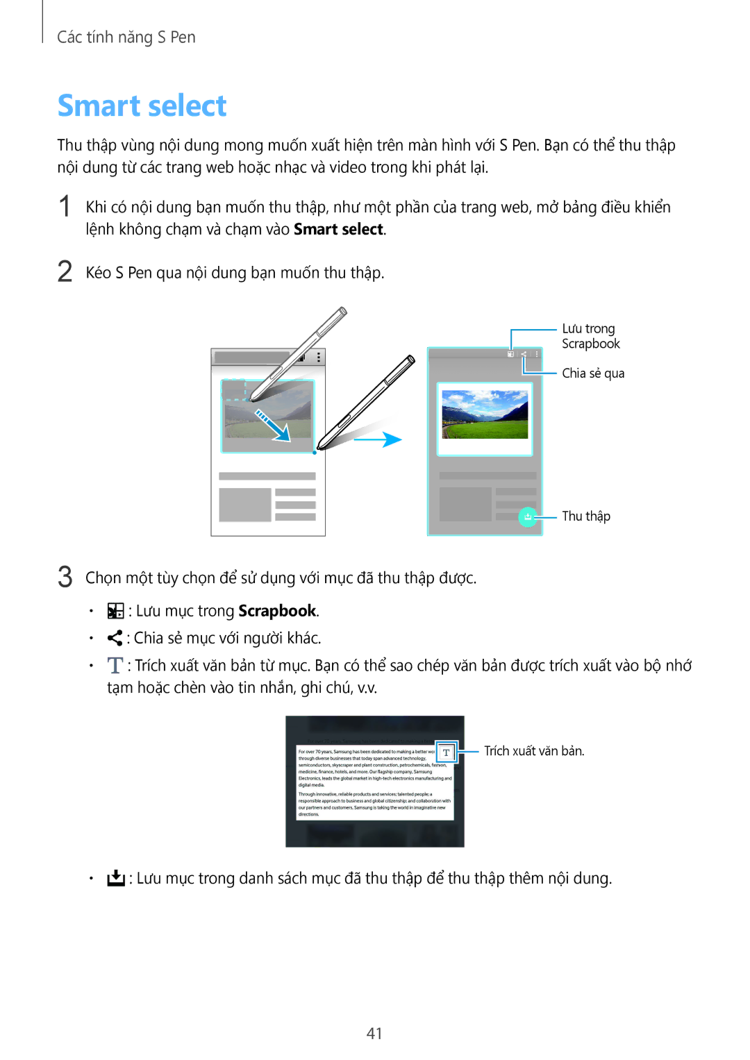 Samsung SM-N910CZWEXXV, SM-N910CZDEXXV, SM-N910CZKEXXV, SM-N910CZIEXXV manual Smart select 