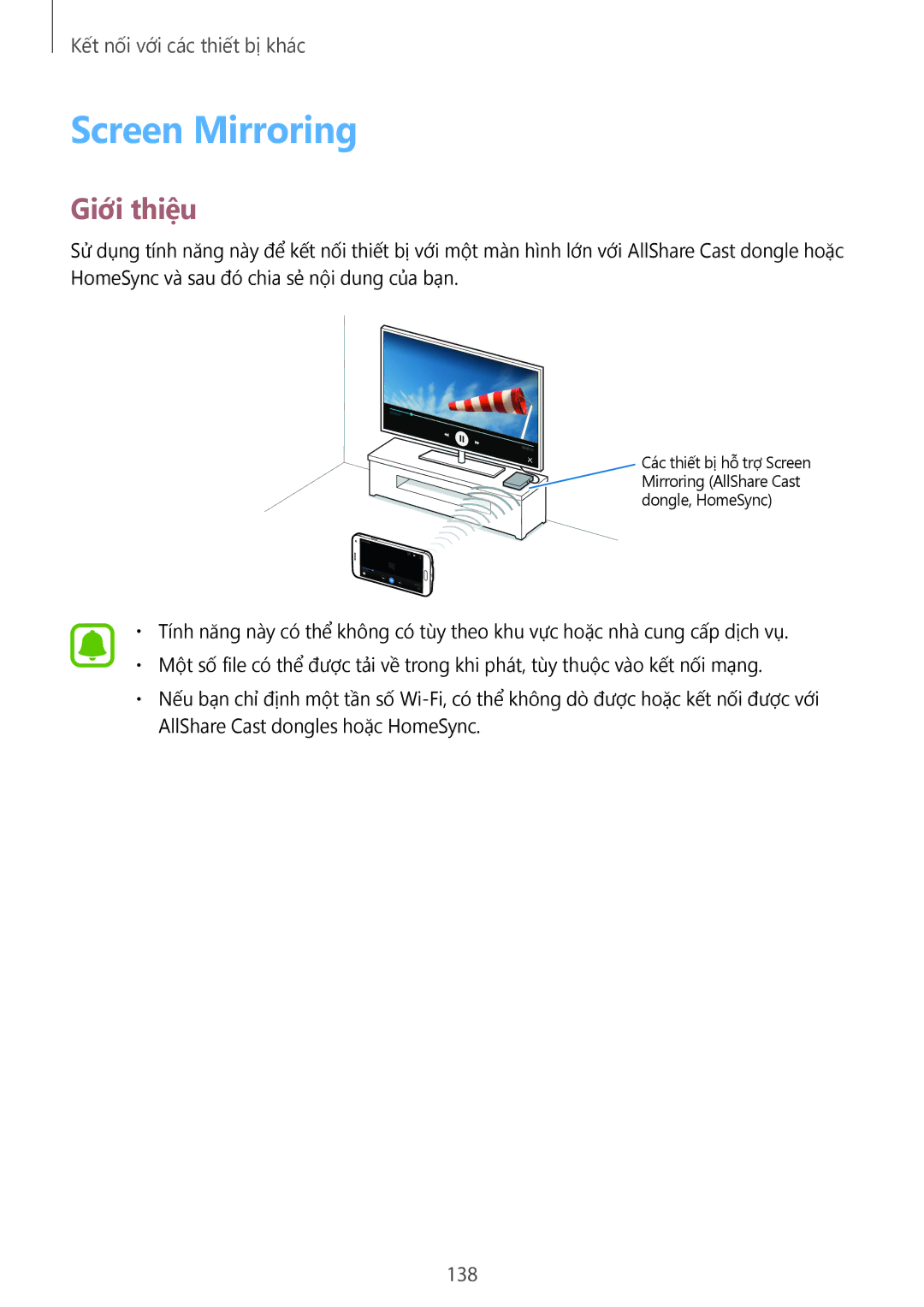 Samsung SM-N910CZKEXXV, SM-N910CZDEXXV, SM-N910CZWEXXV, SM-N910CZIEXXV manual Screen Mirroring, 138 