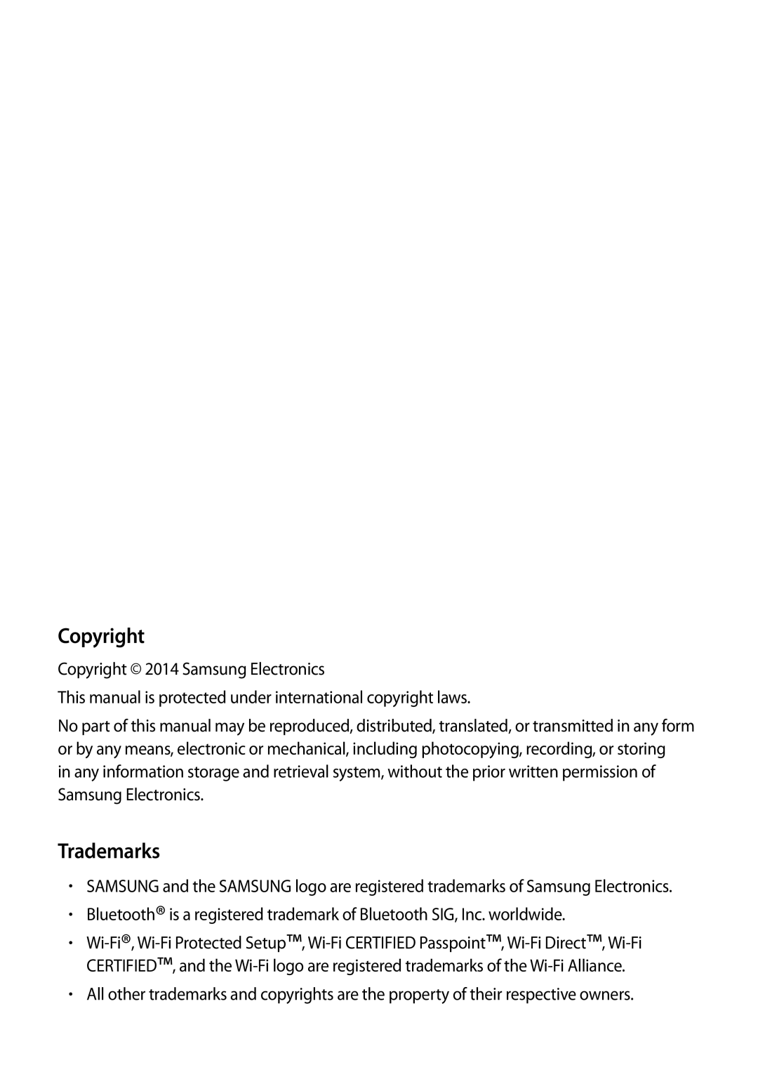 Samsung SM-N910CZDEXEO, SM-N910CZIEEGY, SM-N910CZDEXXV, SM-N910CZWEXXV, SM-N910CZKEXXV, SM-N910CZIEXXV Copyright, Trademarks 