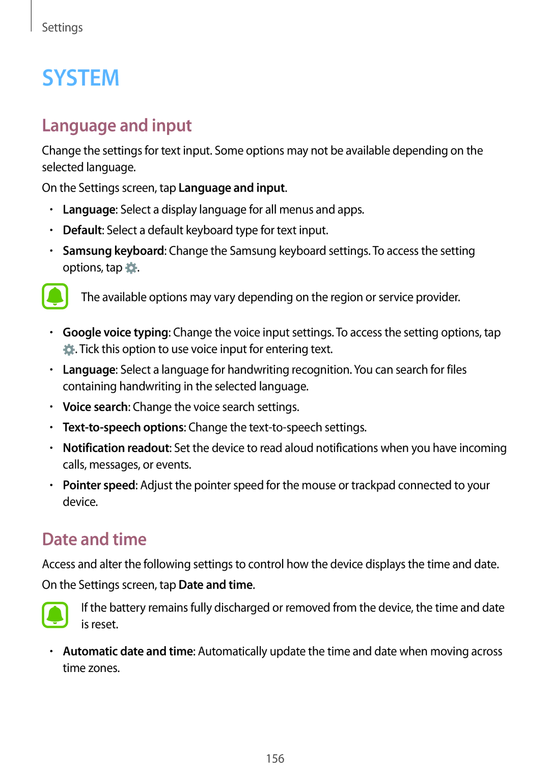 Samsung SM-N910CZIEEGY, SM-N910CZDEXXV, SM-N910CZWEXXV, SM-N910CZKEXXV, SM-N910CZIEXXV manual Language and input, Date and time 