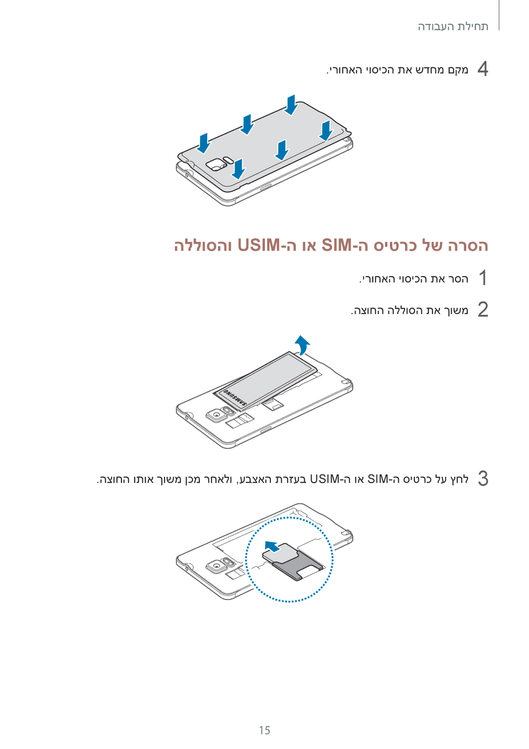 Samsung SM-N910CZKESEE, SM-N910CZWESEE, SM-N910CZIEILO, SM-N910CZWEILO, SM-N910CZDEILO הללוסהו Usim-ה וא Sim-ה סיטרכ לש הרסה 