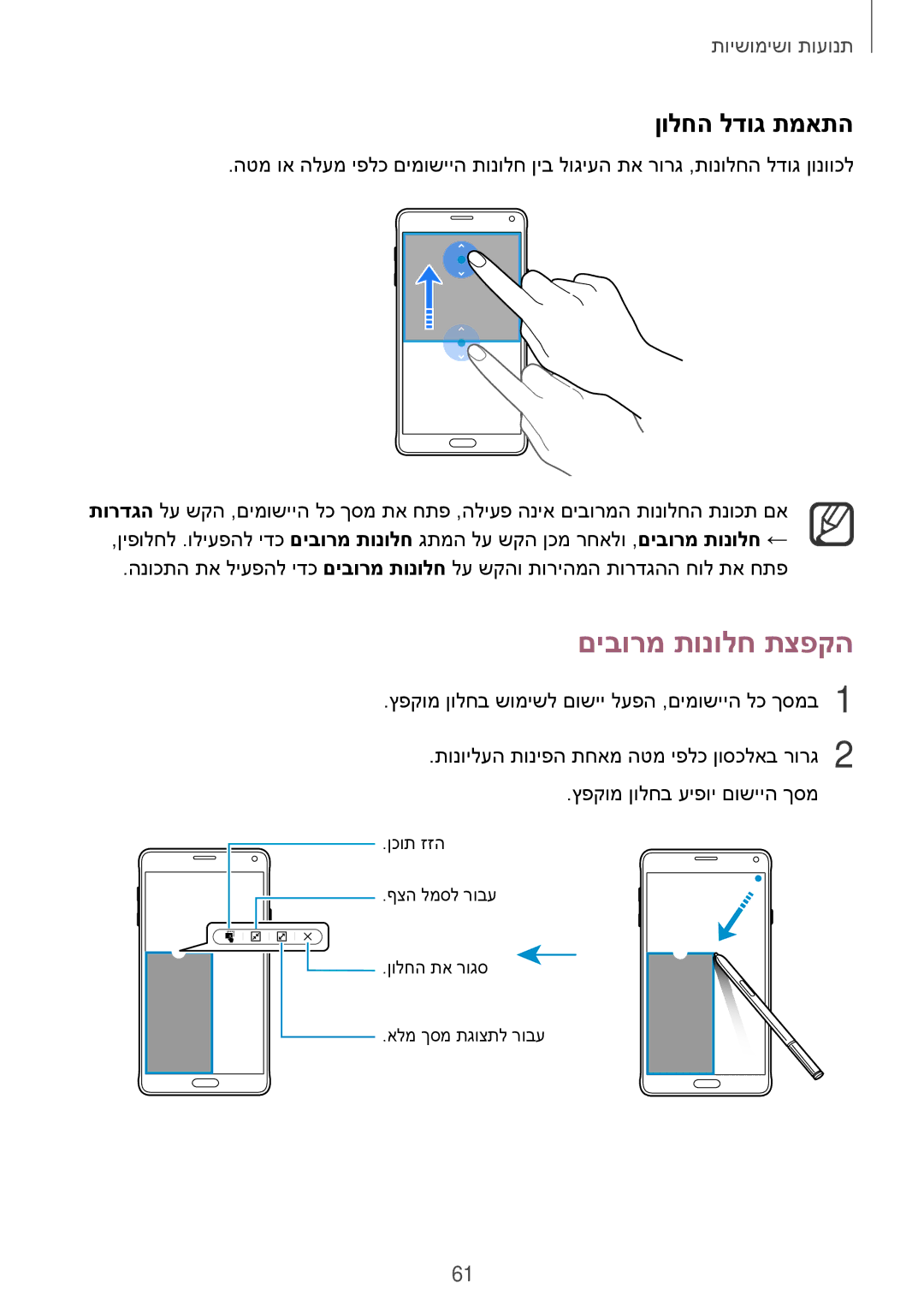 Samsung SM-N910FZKEILO, SM-N910CZWESEE, SM-N910CZKESEE, SM-N910CZIEILO, SM-N910CZWEILO םיבורמ תונולח תצפקה, ןולחה לדוג תמאתה 