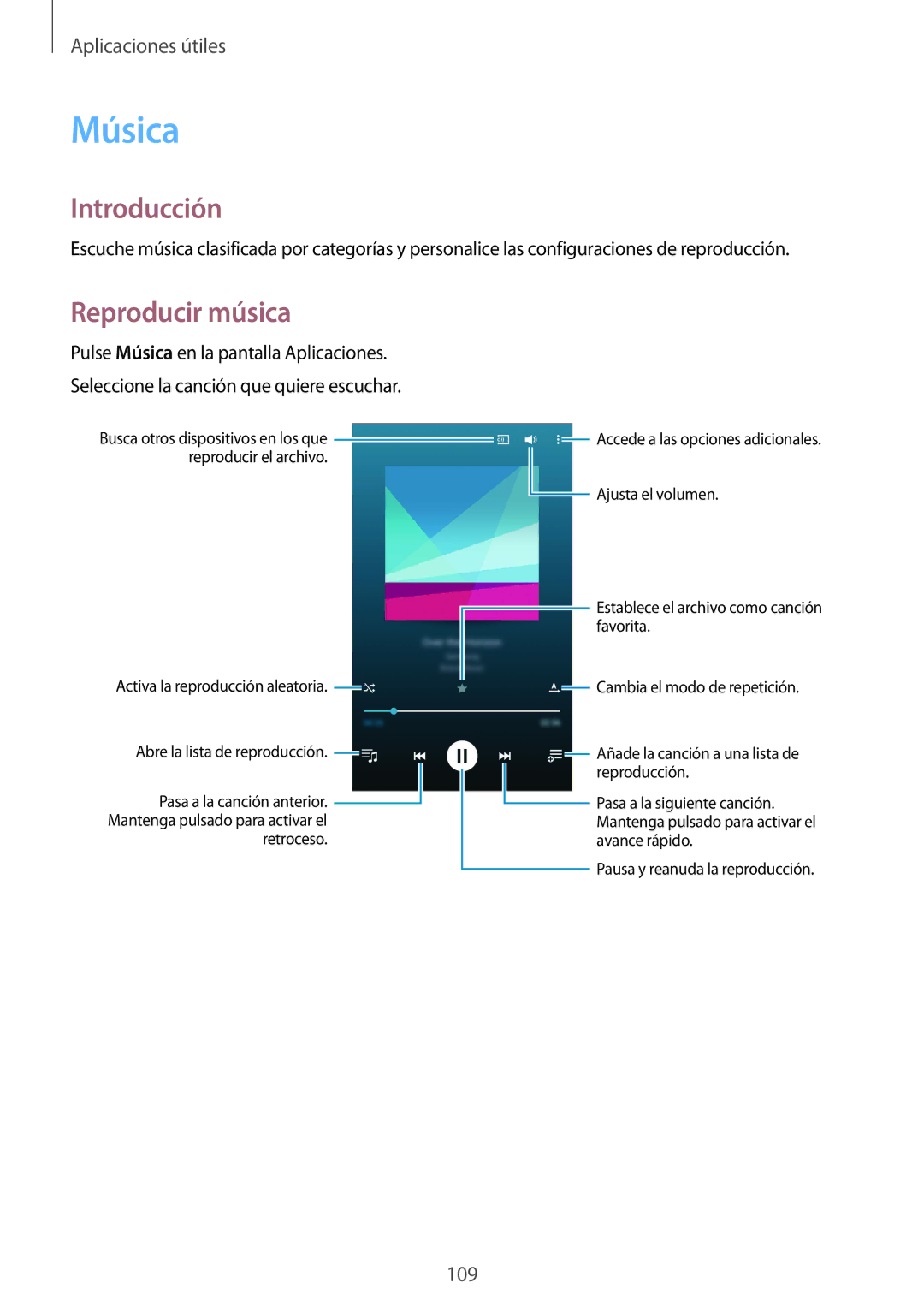 Samsung SM-N910FZIEPHE manual Música, Reproducir música 