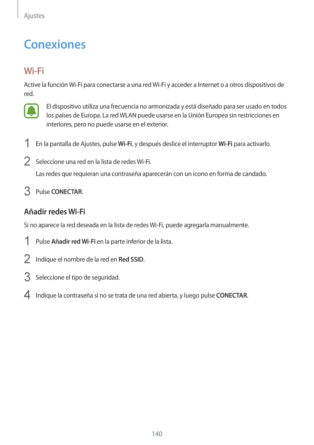 Samsung SM-N910FZIEPHE manual Conexiones, Añadir redes Wi-Fi, Pulse Conectar 