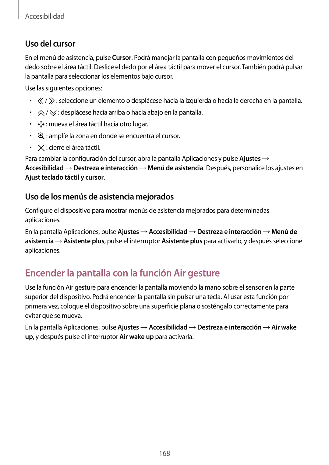 Samsung SM-N910FZIEPHE manual Encender la pantalla con la función Air gesture, Uso del cursor 
