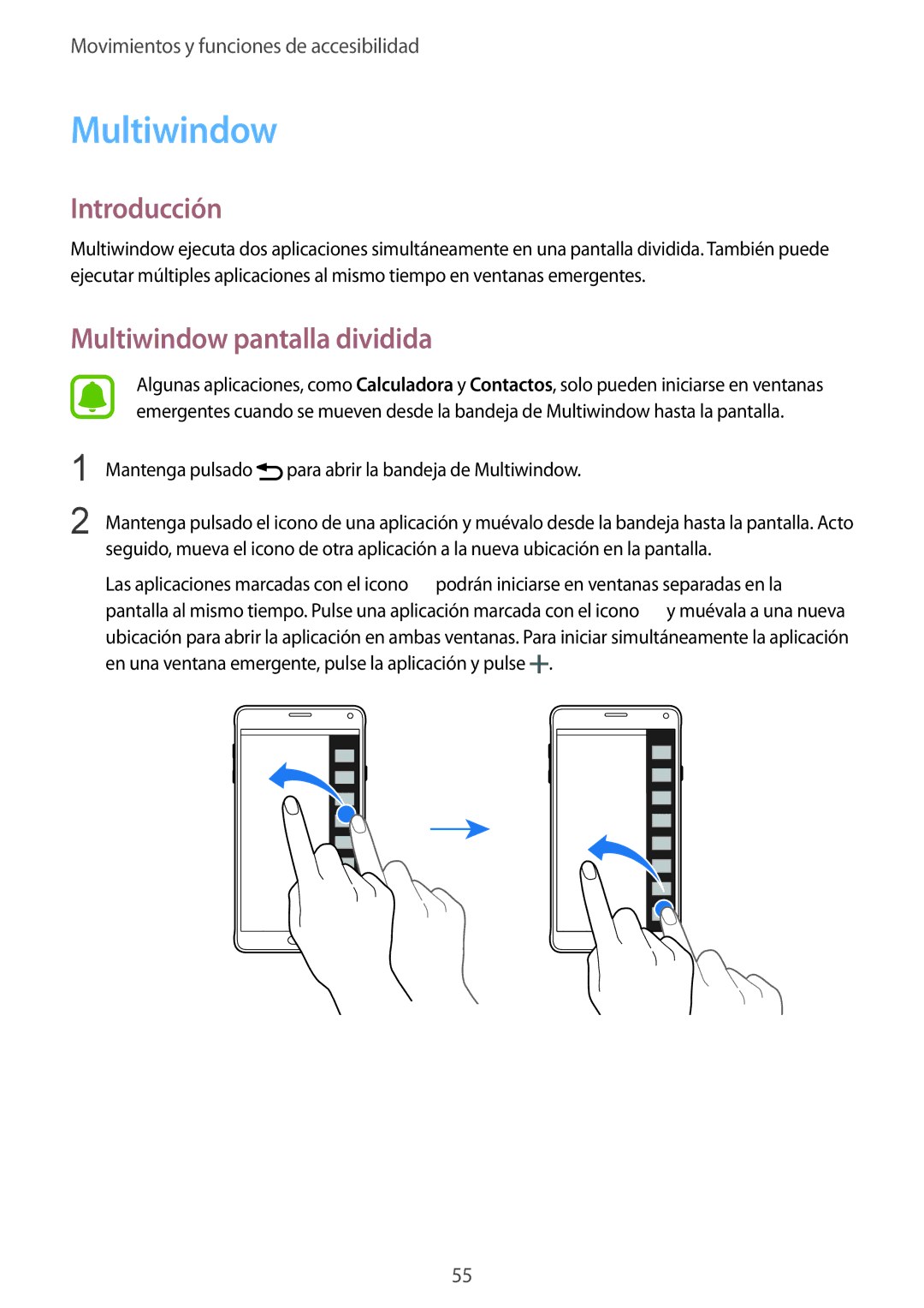 Samsung SM-N910FZIEPHE manual Multiwindow pantalla dividida 