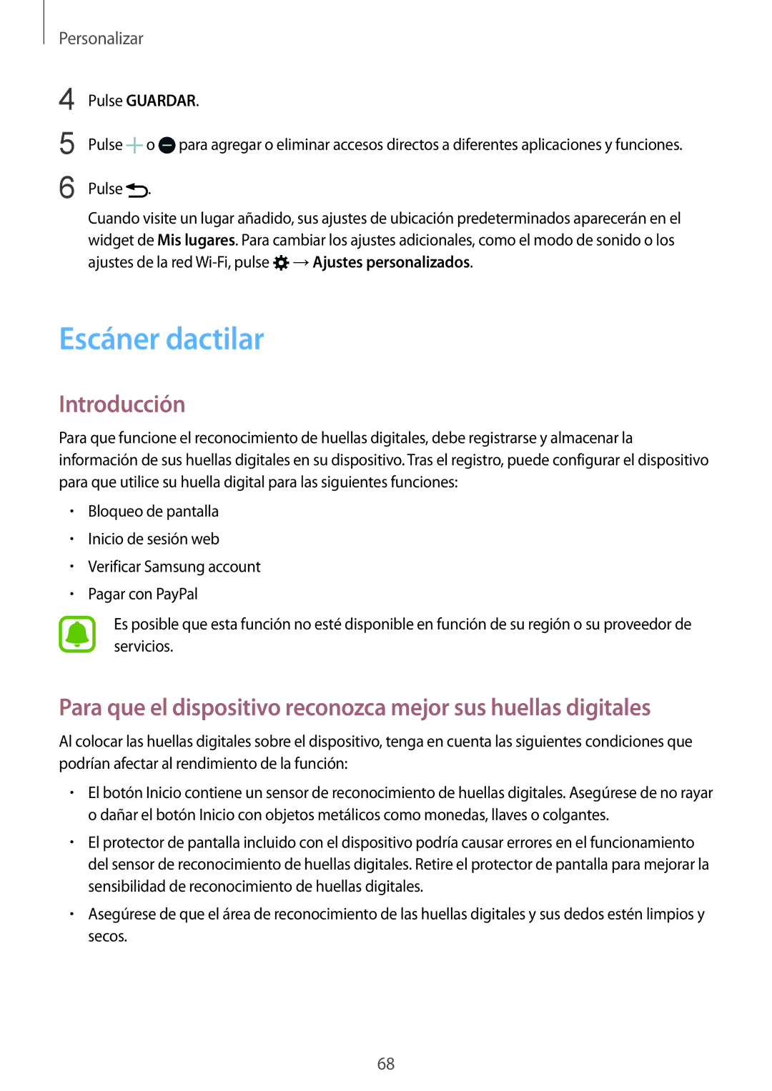 Samsung SM-N910FZIEPHE manual Escáner dactilar, Introducción 