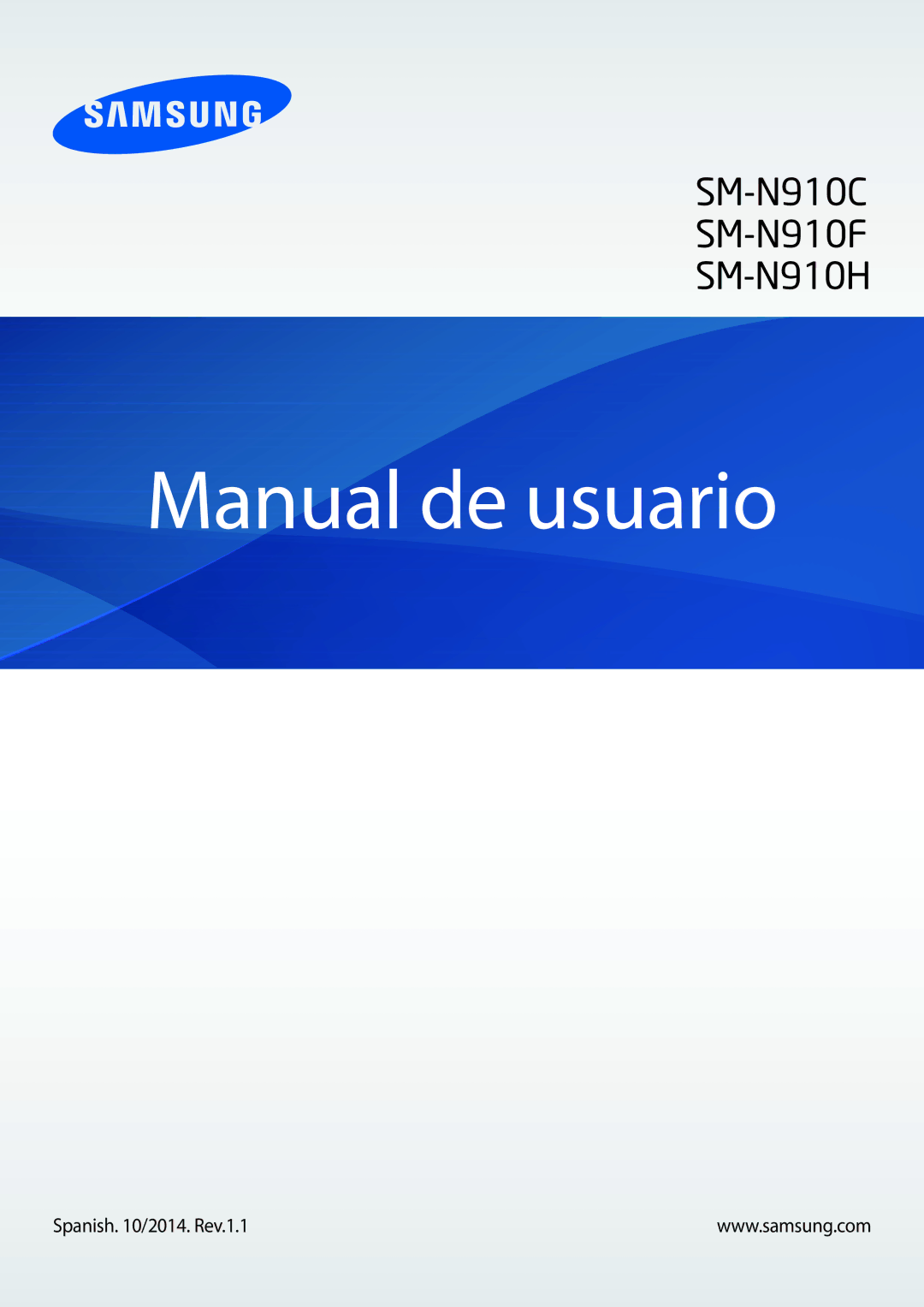 Samsung SM-N910FZIEPHE manual Manual de usuario, Spanish /2014. Rev.1.1 