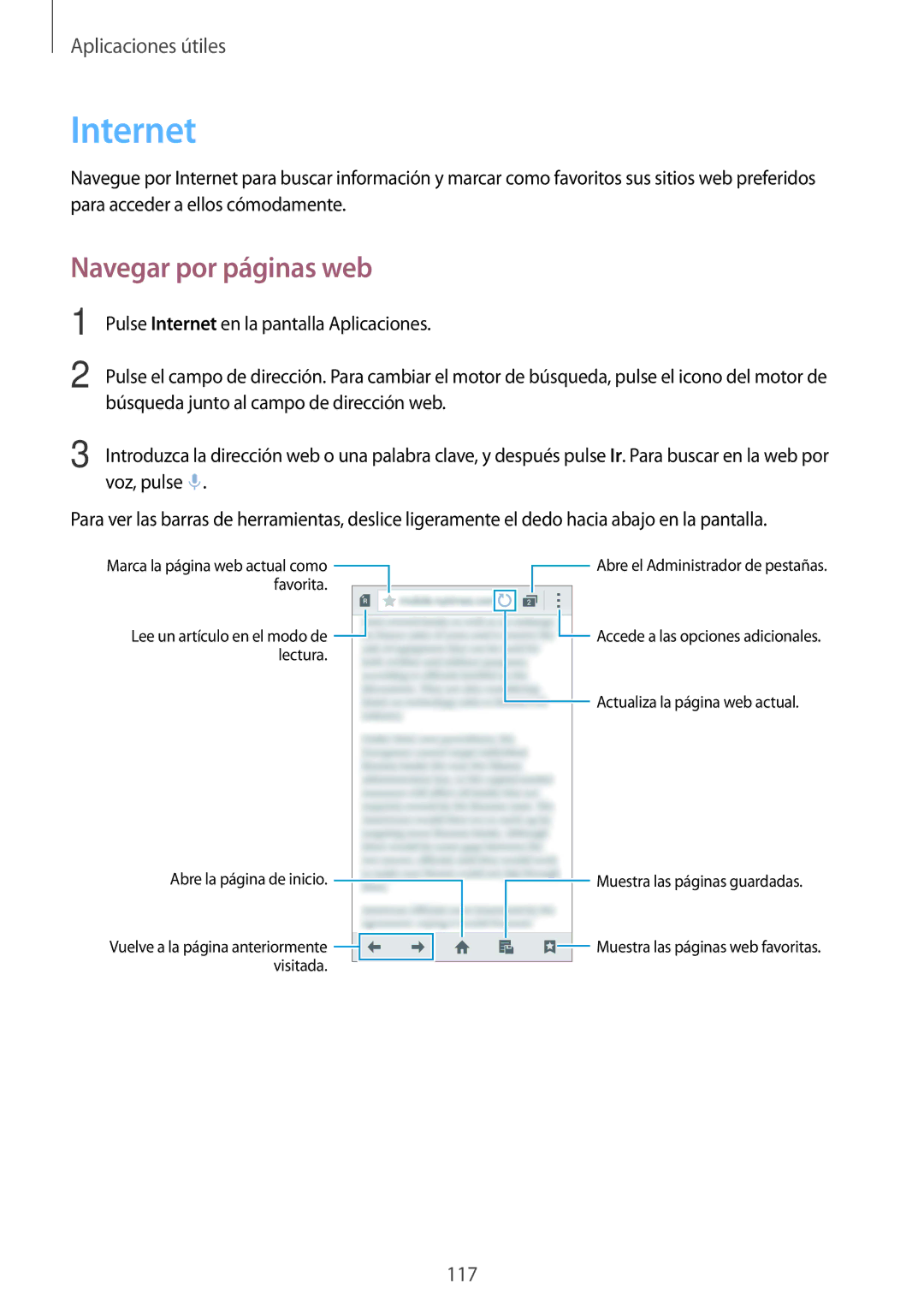 Samsung SM-N910FZIEPHE manual Internet, Navegar por páginas web 