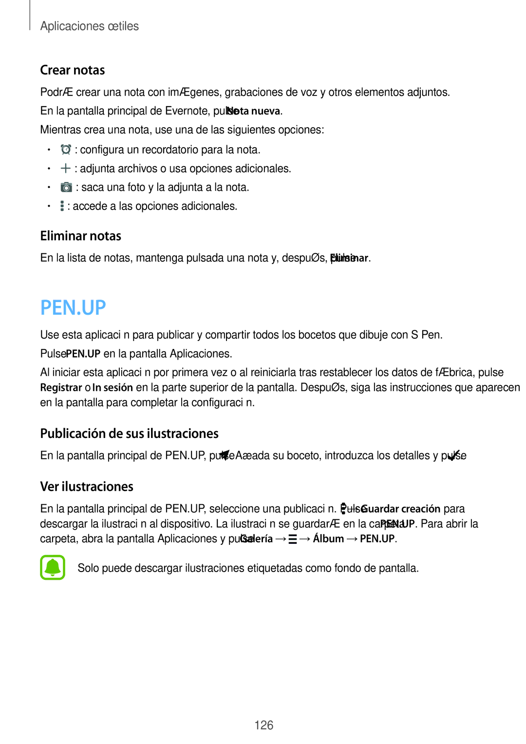 Samsung SM-N910FZIEPHE manual Crear notas, Eliminar notas, Publicación de sus ilustraciones, Ver ilustraciones 