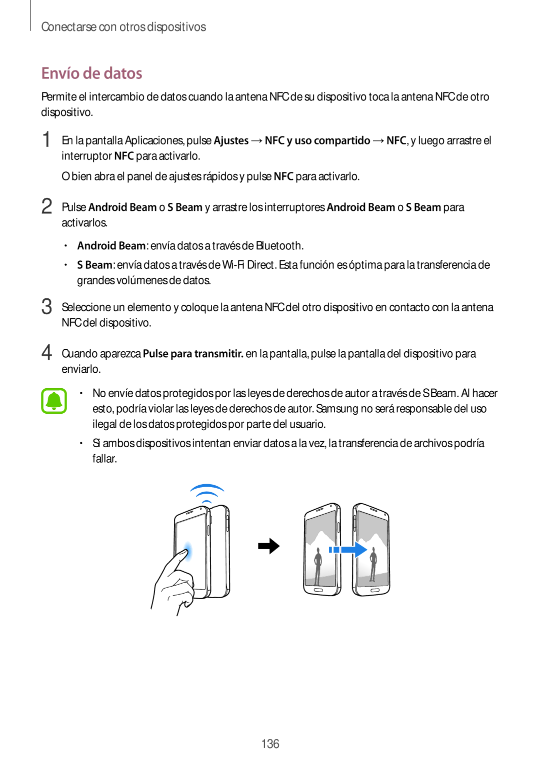 Samsung SM-N910FZIEPHE manual Envío de datos 