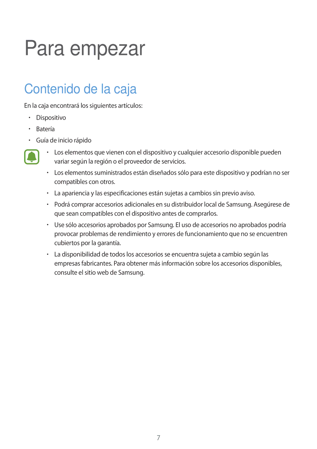 Samsung SM-N910FZIEPHE manual Para empezar, Contenido de la caja 